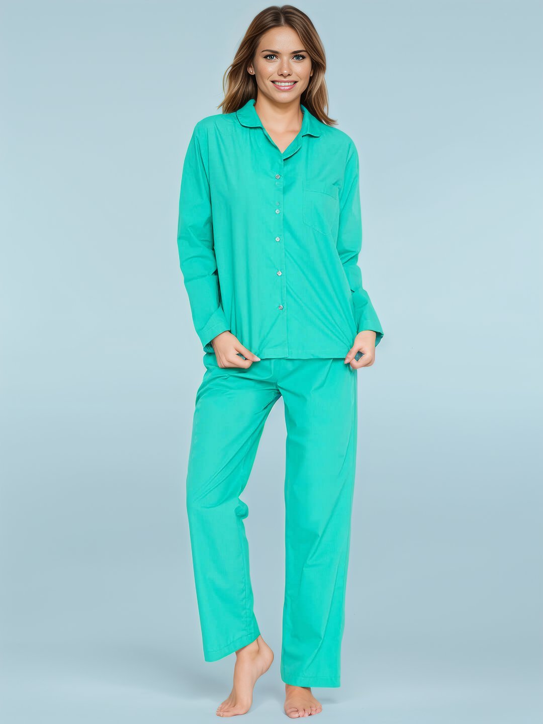 Blue Shirt Pant Night Suit