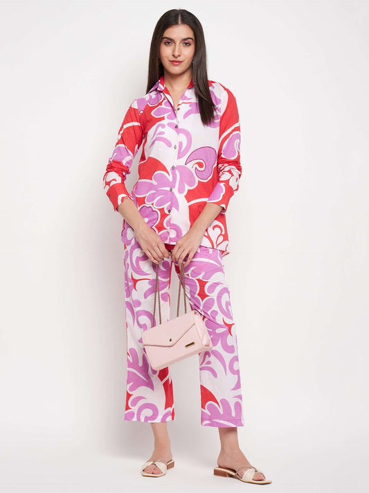 Women's Printed Cotton Co-ord set - Antimony