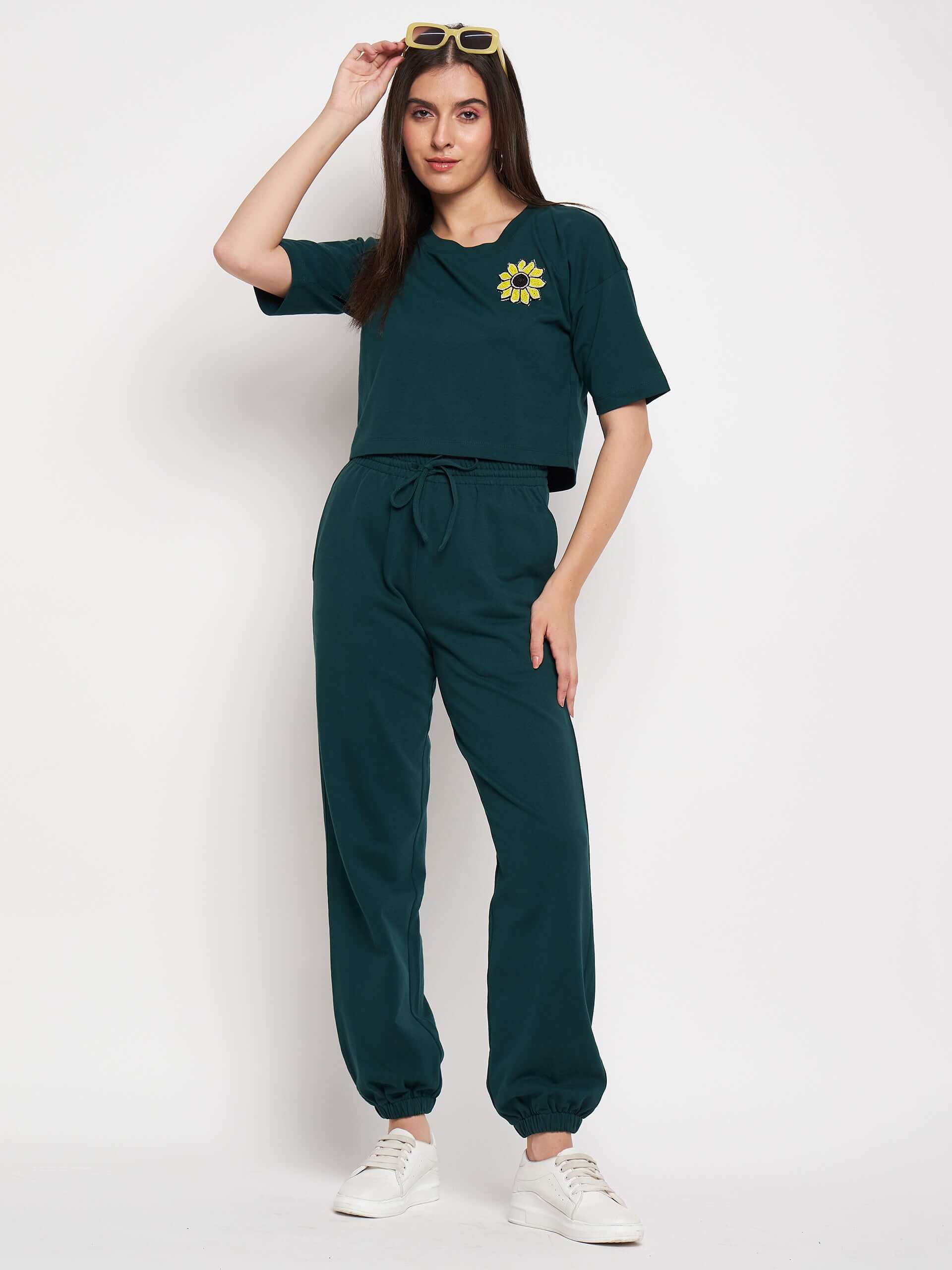 Solid Tracksuit Co-ord Set for Women - Antimony