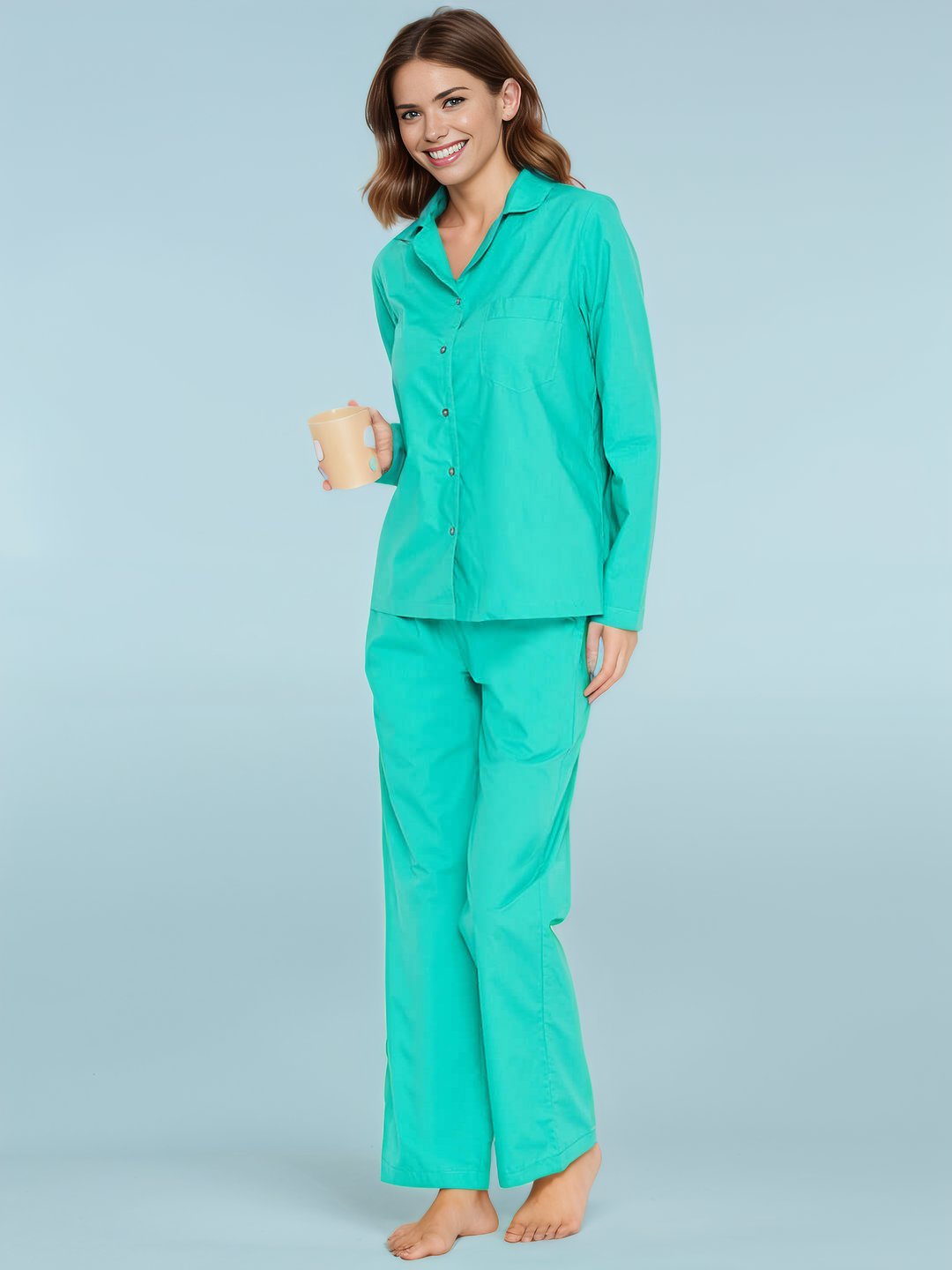 Blue Shirt Pant Night Suit