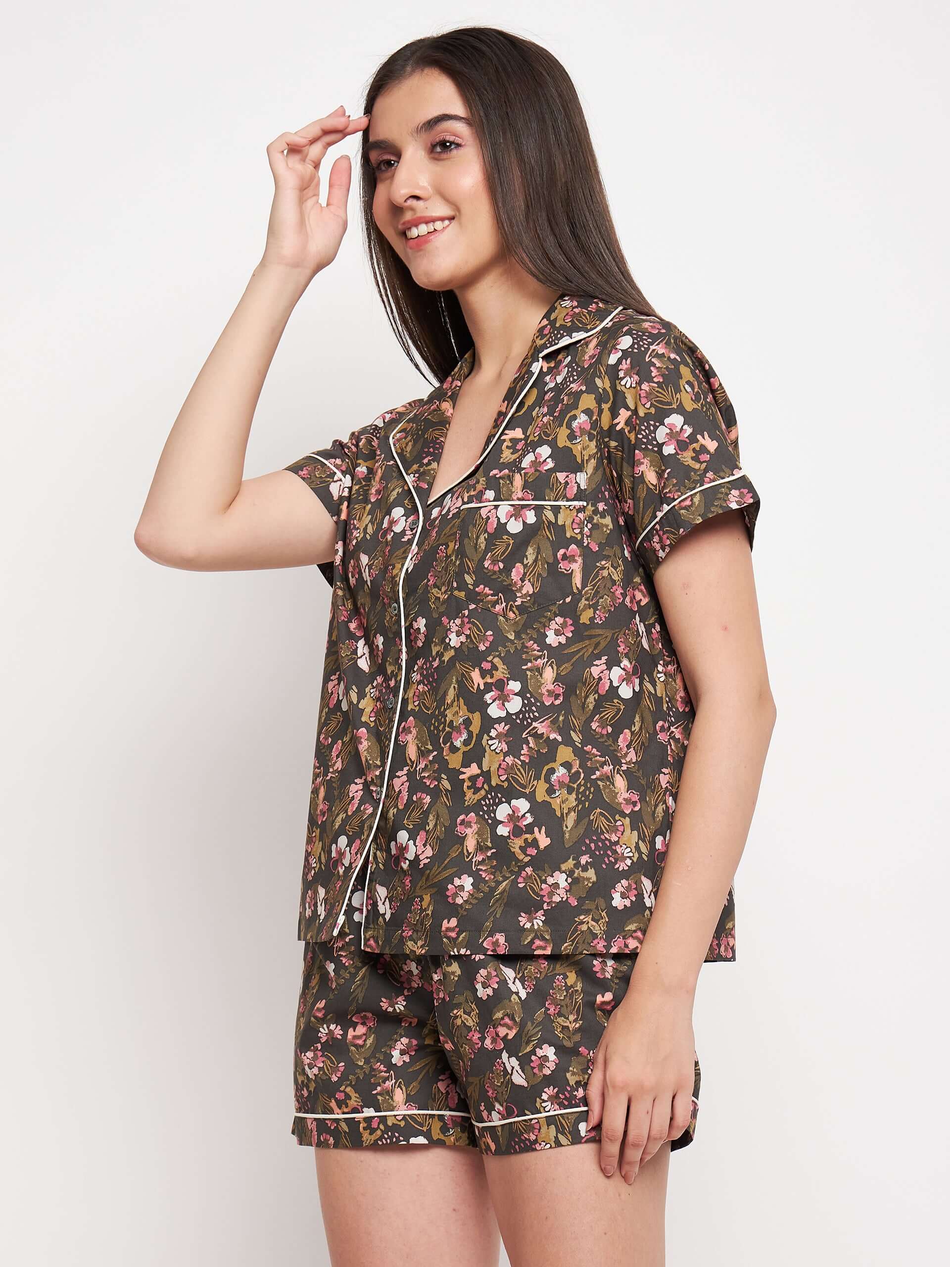 FLORAL PRINTED NIGHT SUIT - Antimony