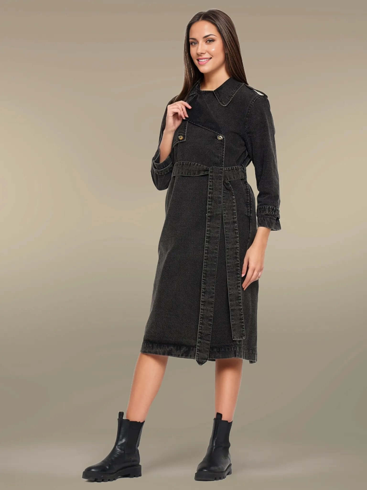 DENIM TRENCH COAT - Antimony