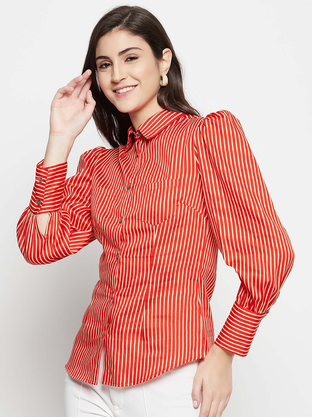Striped Slim Fit Shirt for Women