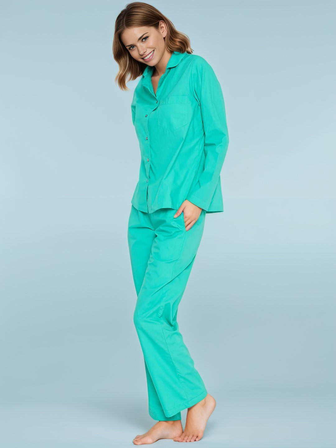 Blue Shirt Pant Night Suit