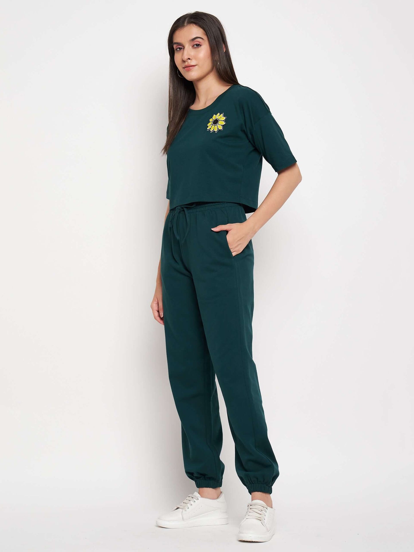Solid Tracksuit Co-ord Set for Women - Antimony