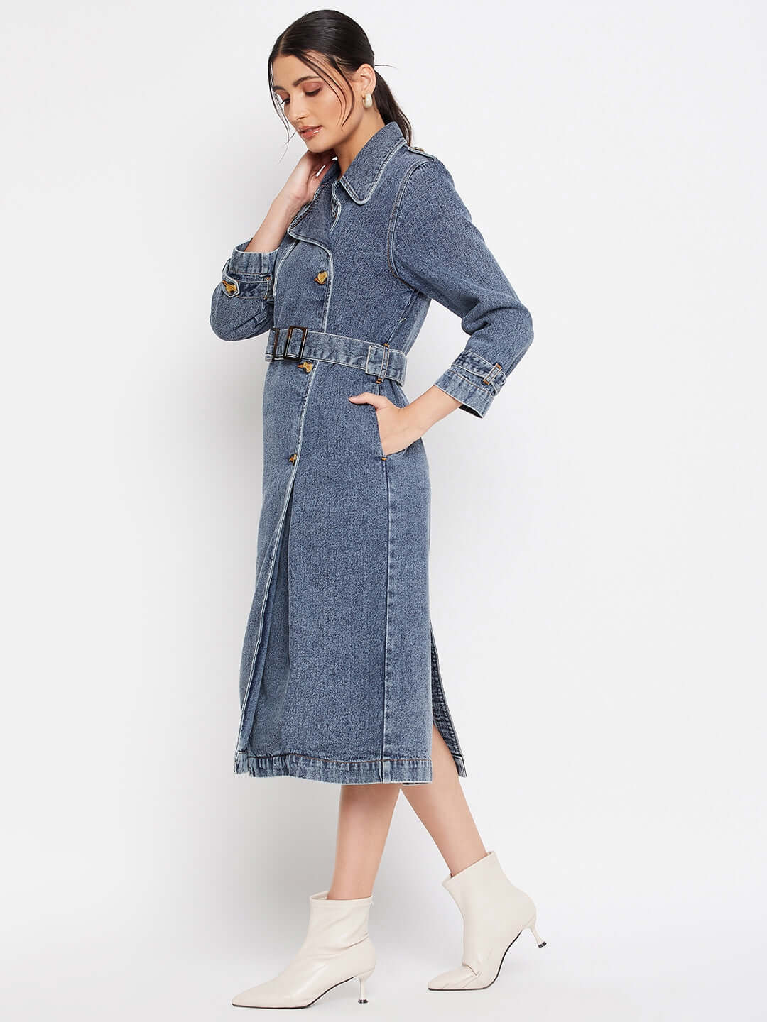 DENIM TRENCH COAT - Antimony