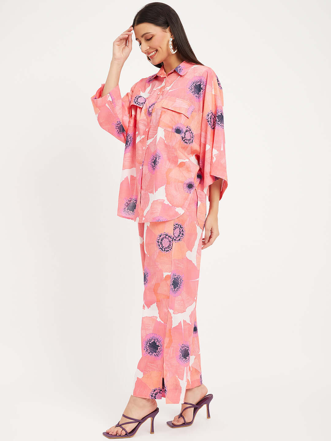 PINK FLORAL PRINTED CO-ORD