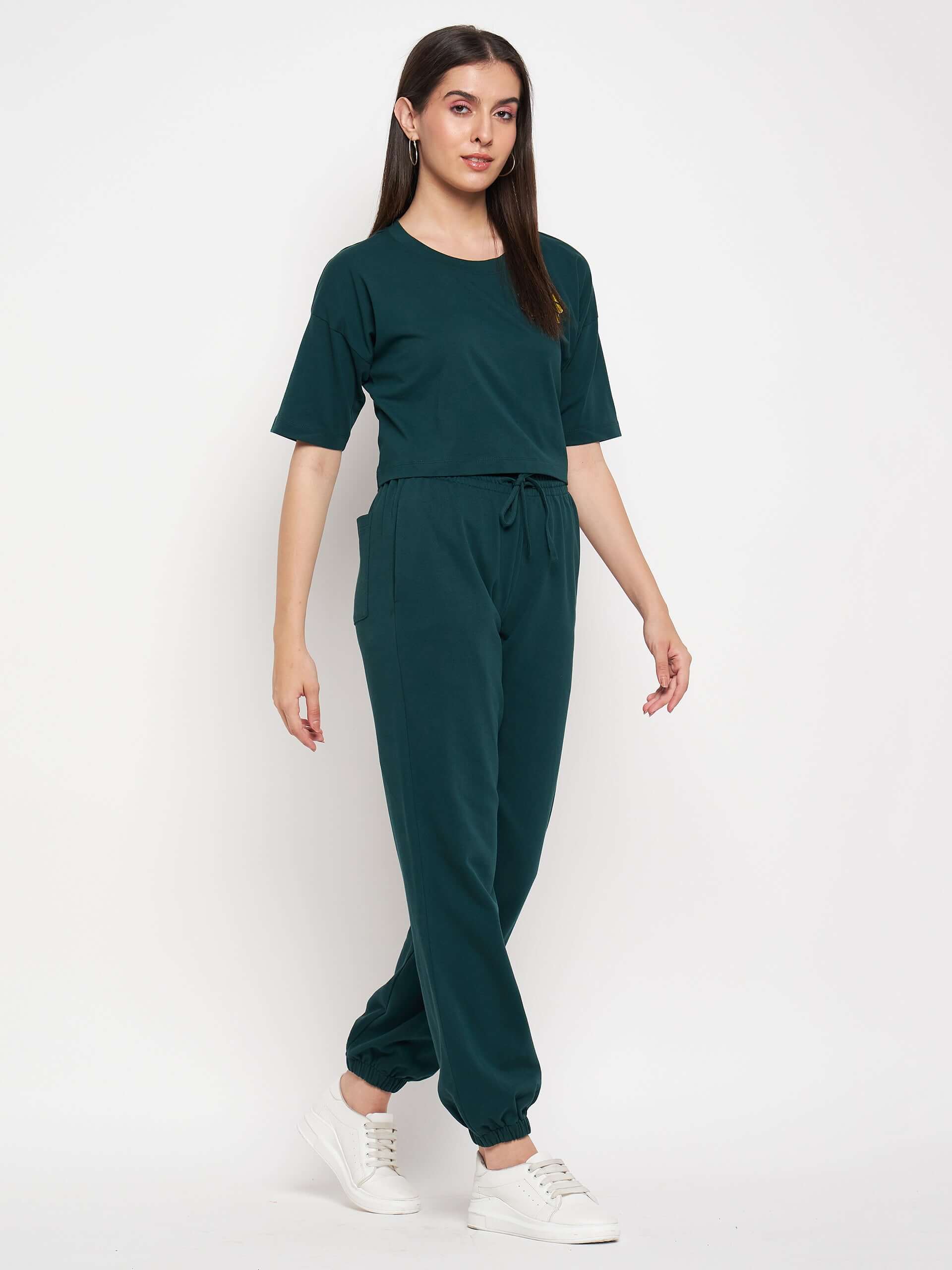 Solid Tracksuit Co-ord Set for Women - Antimony