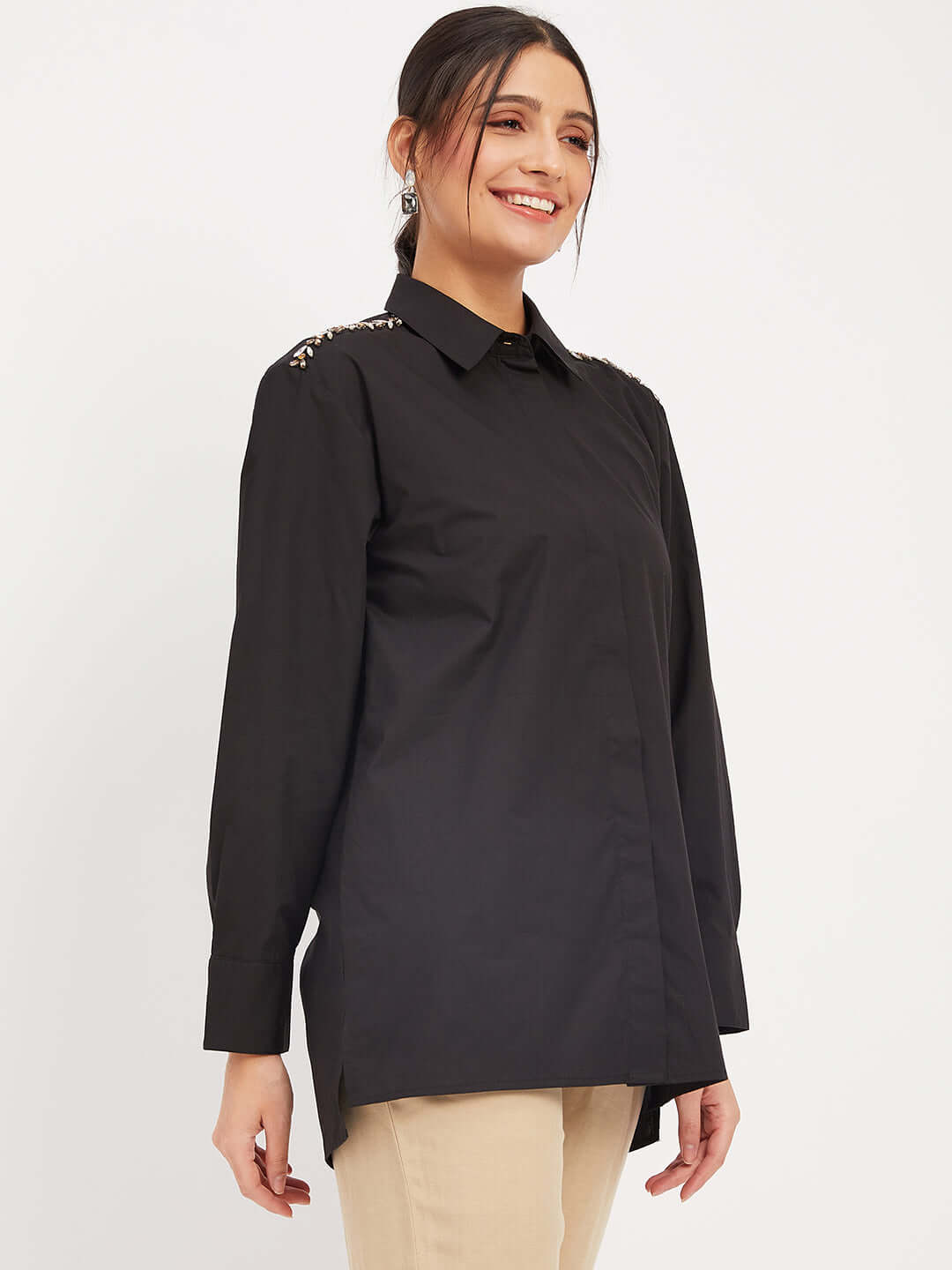 Women Formal Regular fit Stylish with Shoulder Embroidery Work Design