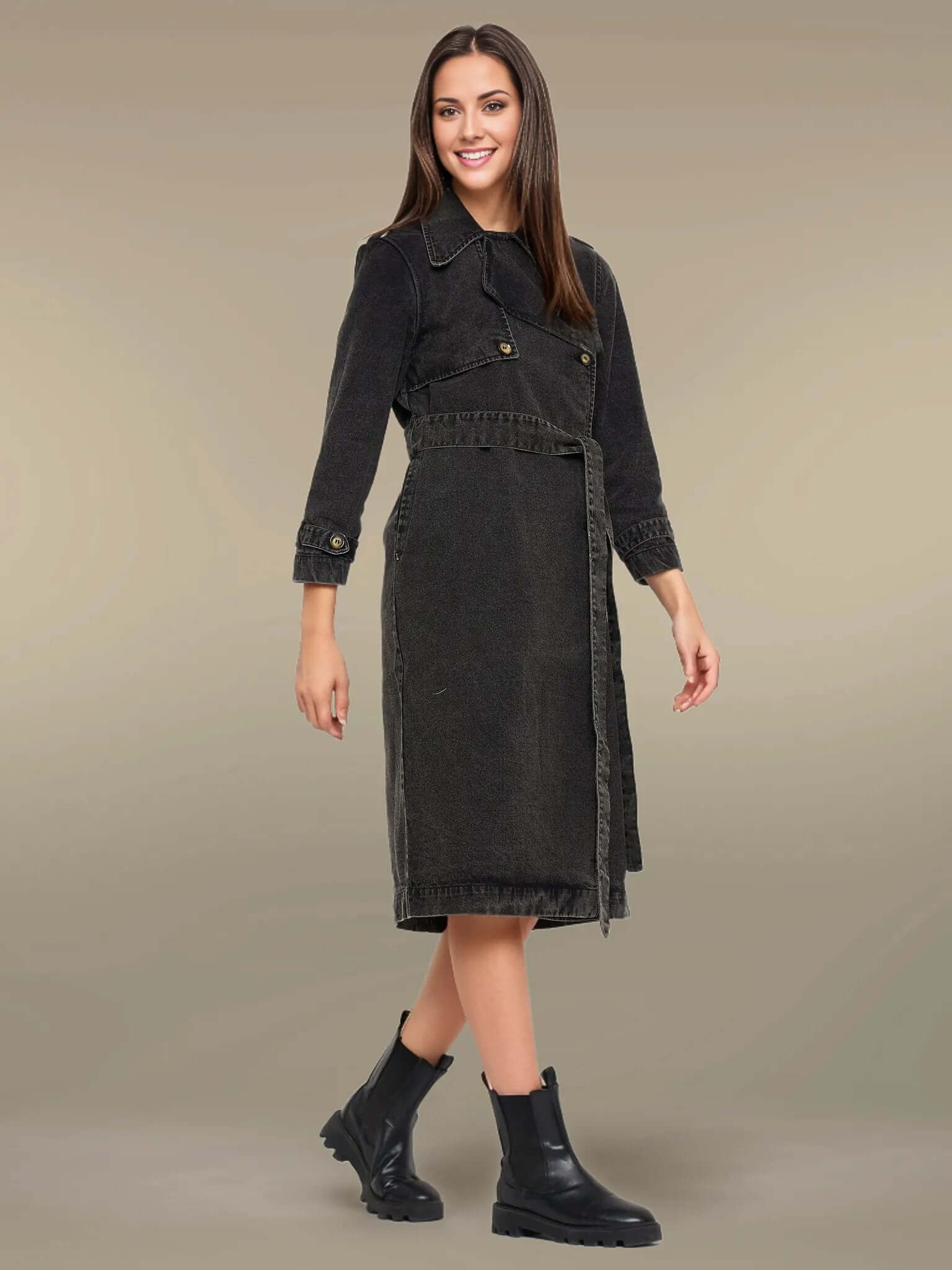 DENIM TRENCH COAT - Antimony