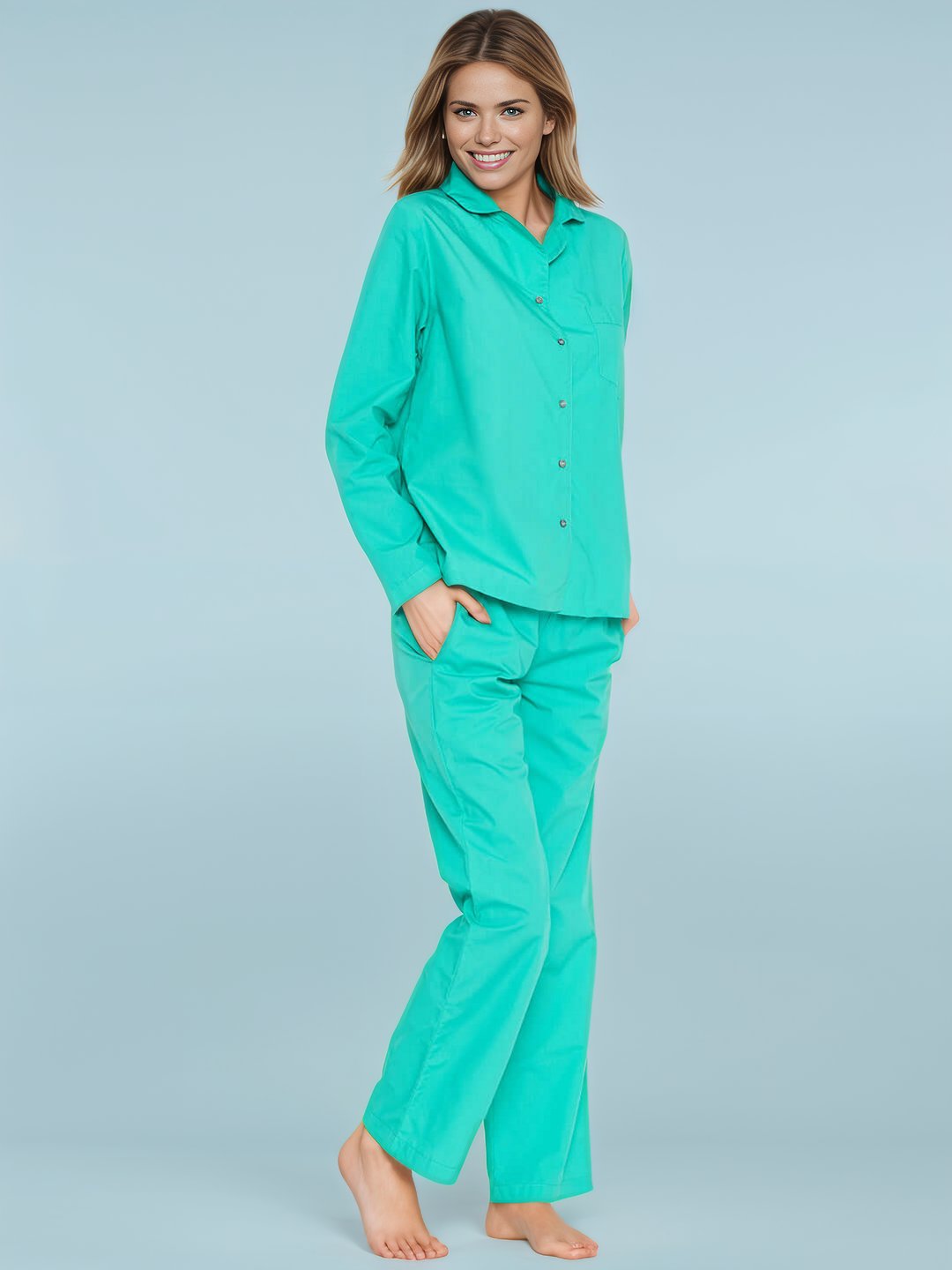 Blue Shirt Pant Night Suit