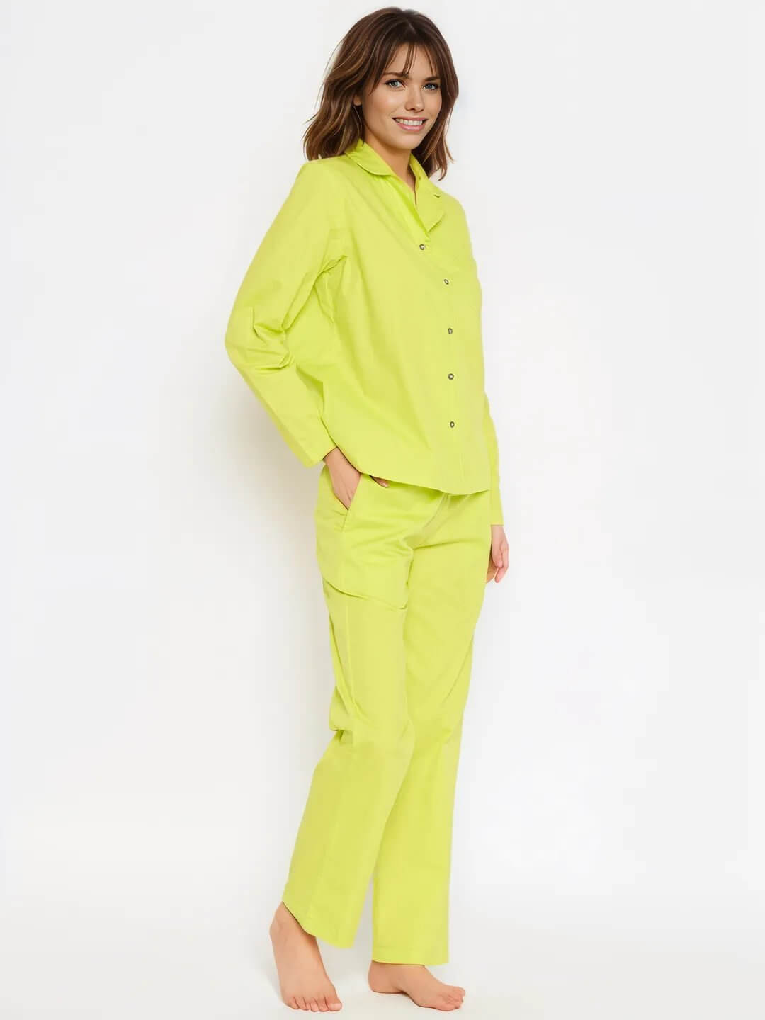Neon Green Shirt Pant Night Suit