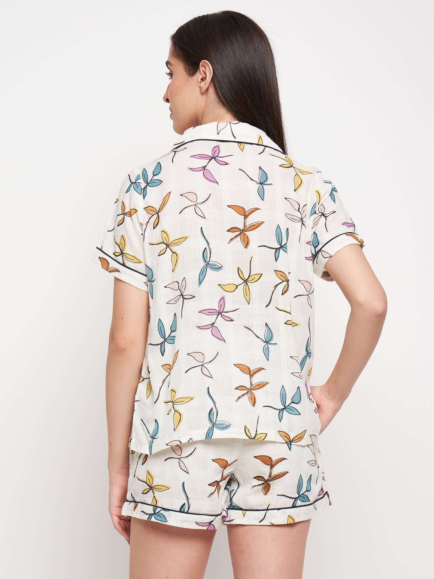 PRINTED COTTON NIGHT SUIT - Antimony