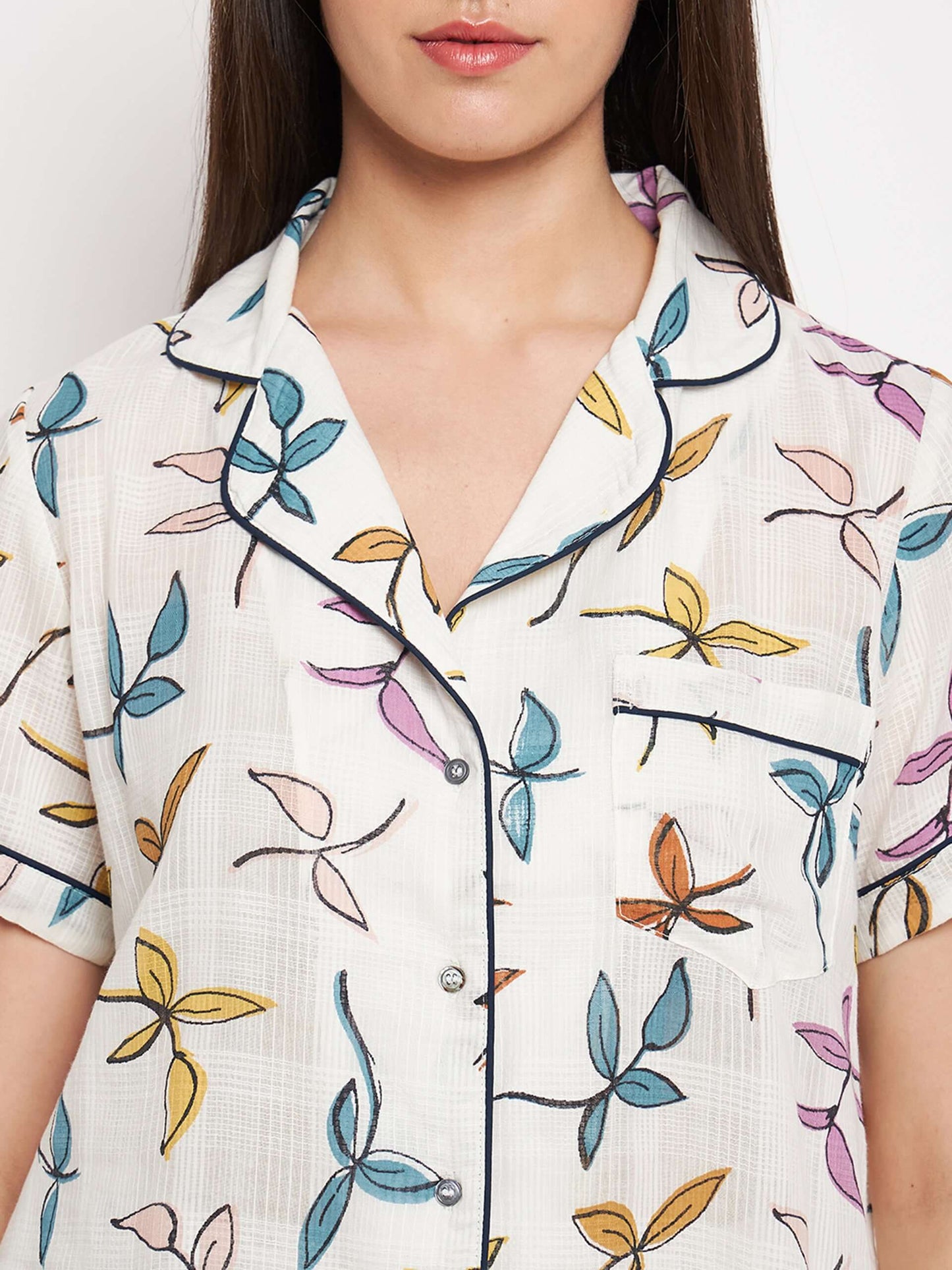 PRINTED COTTON NIGHT SUIT - Antimony