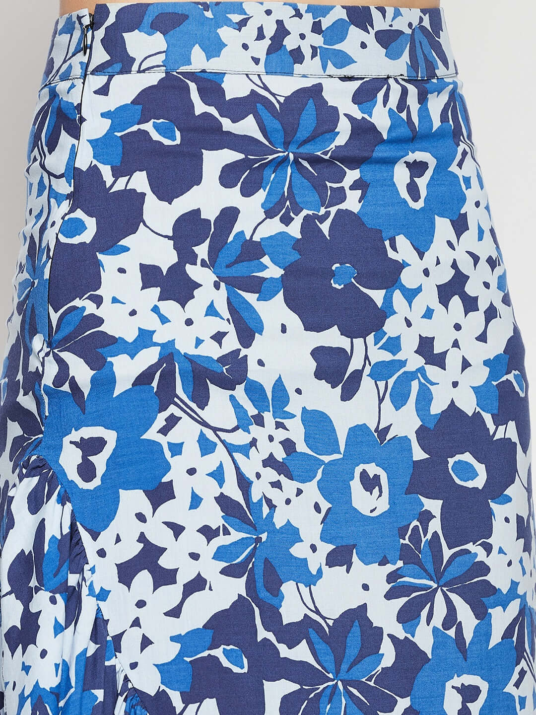 Floral Asymmetric Cut Skirt - Antimony