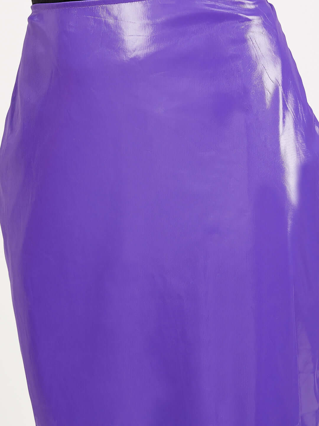 PURPLE LEATHER PENCIL SKIRT