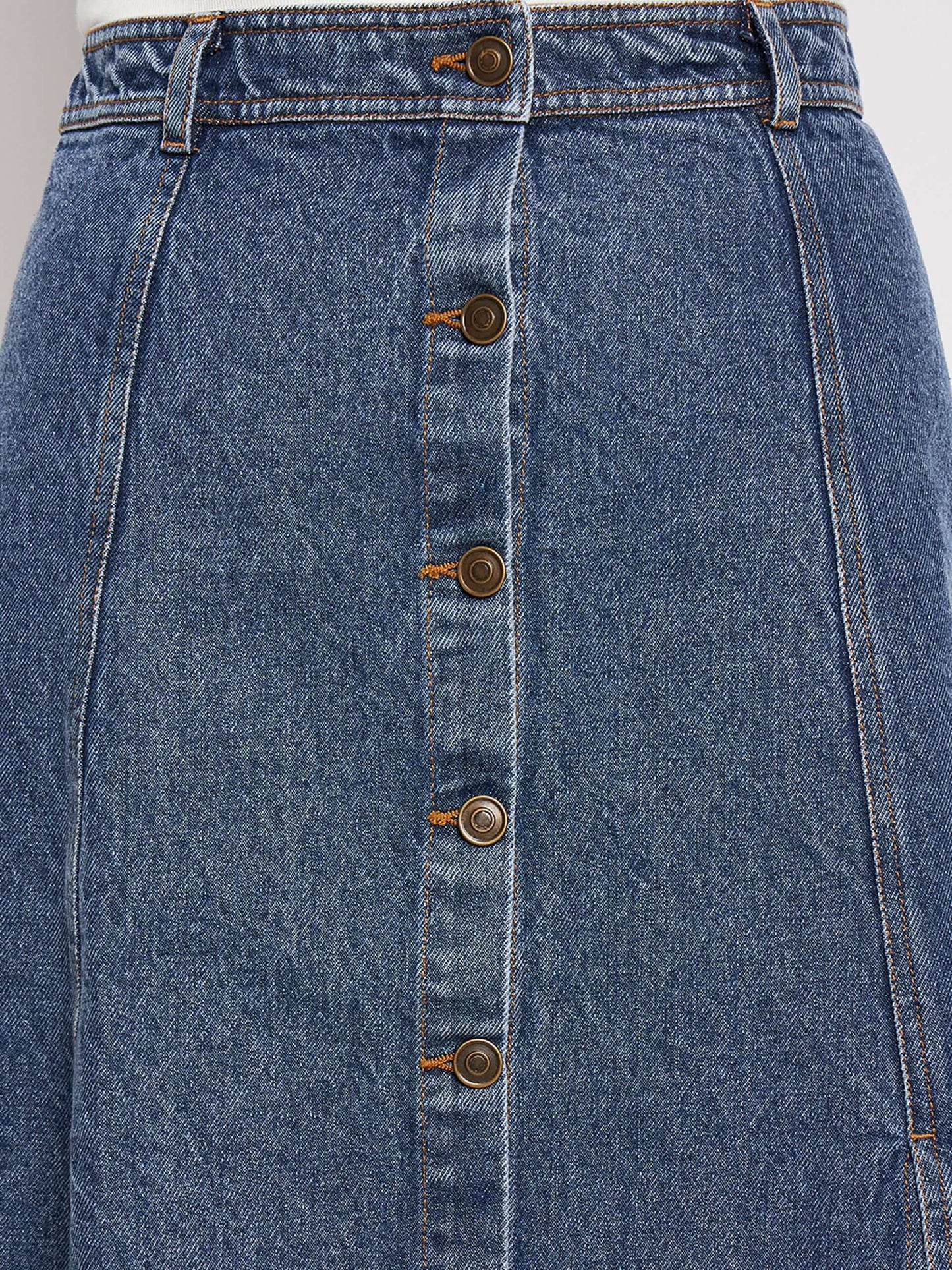 Women's Blue Denim Midi Skirt - Antimony