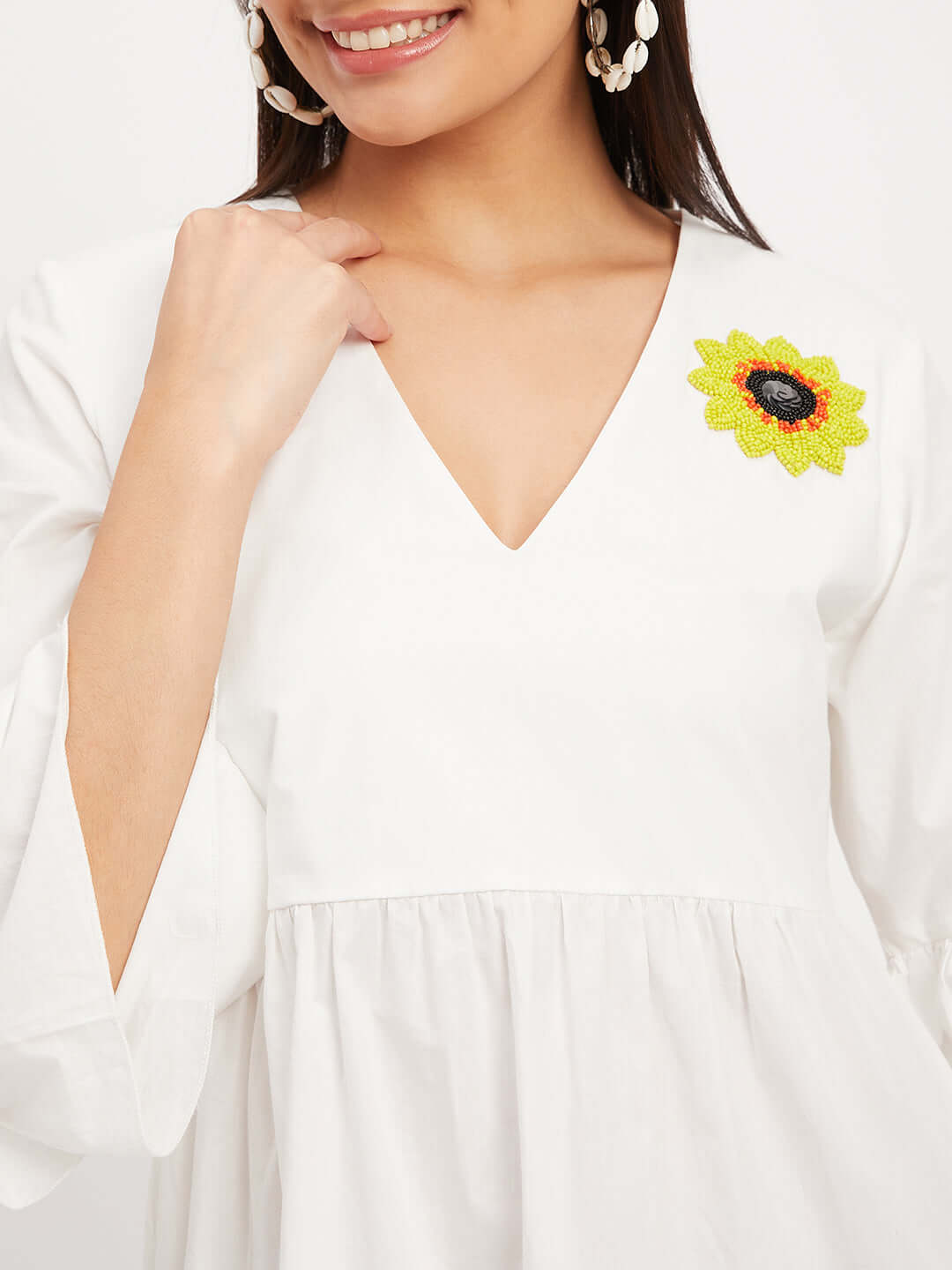 WHITE TIRED MINI DRESS