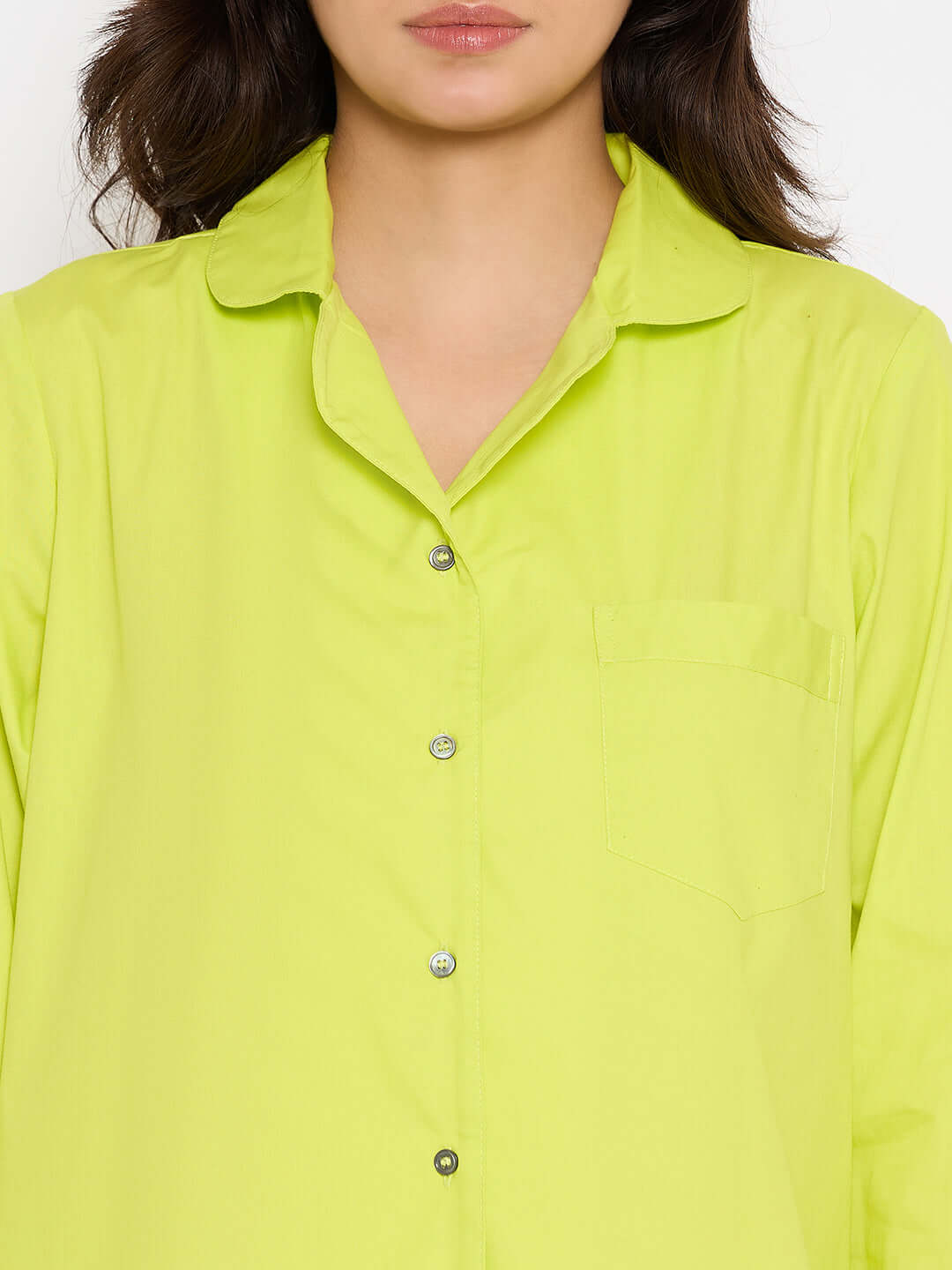 Neon Green Shirt Pant Night Suit