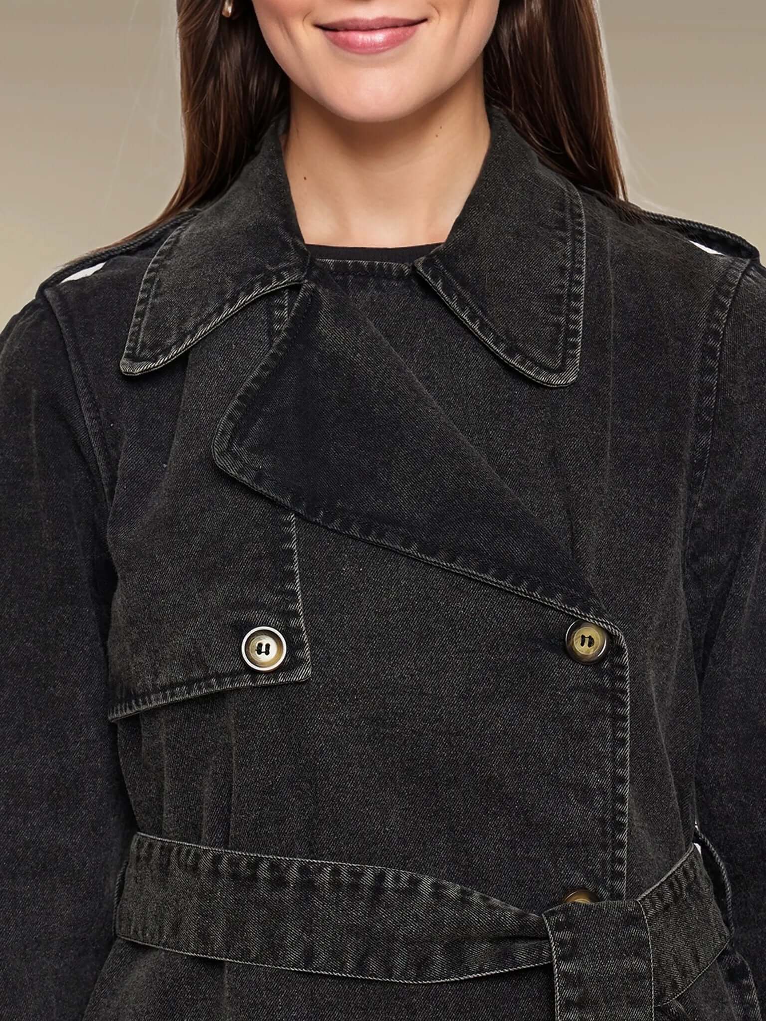 DENIM TRENCH COAT - Antimony
