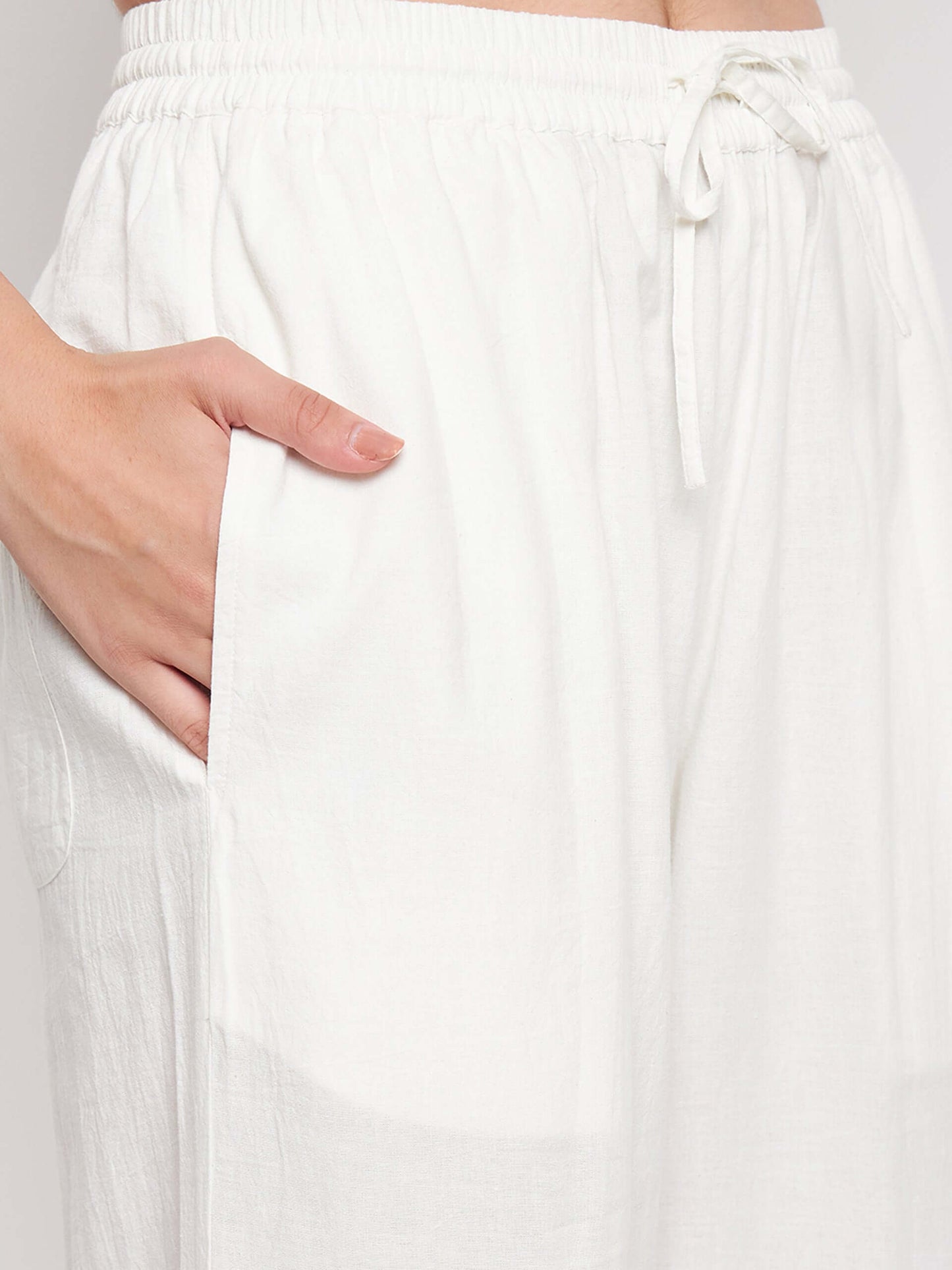 White Thread Embroidered Co-Ord set - Antimony