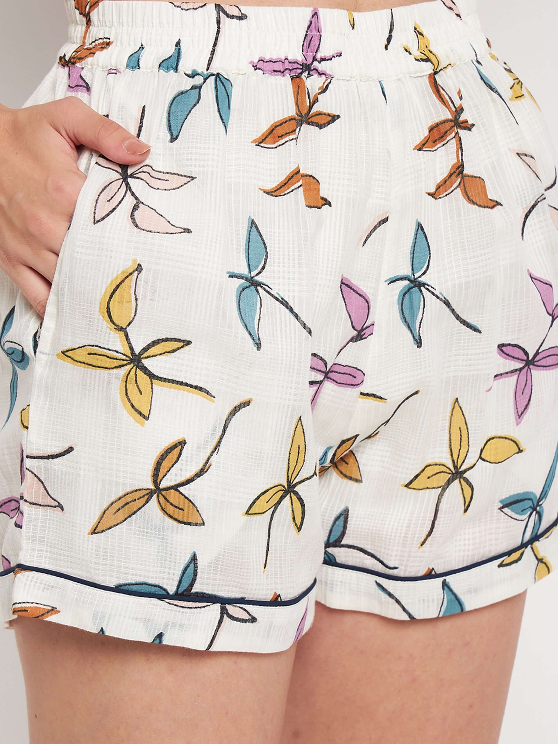 PRINTED COTTON NIGHT SUIT - Antimony