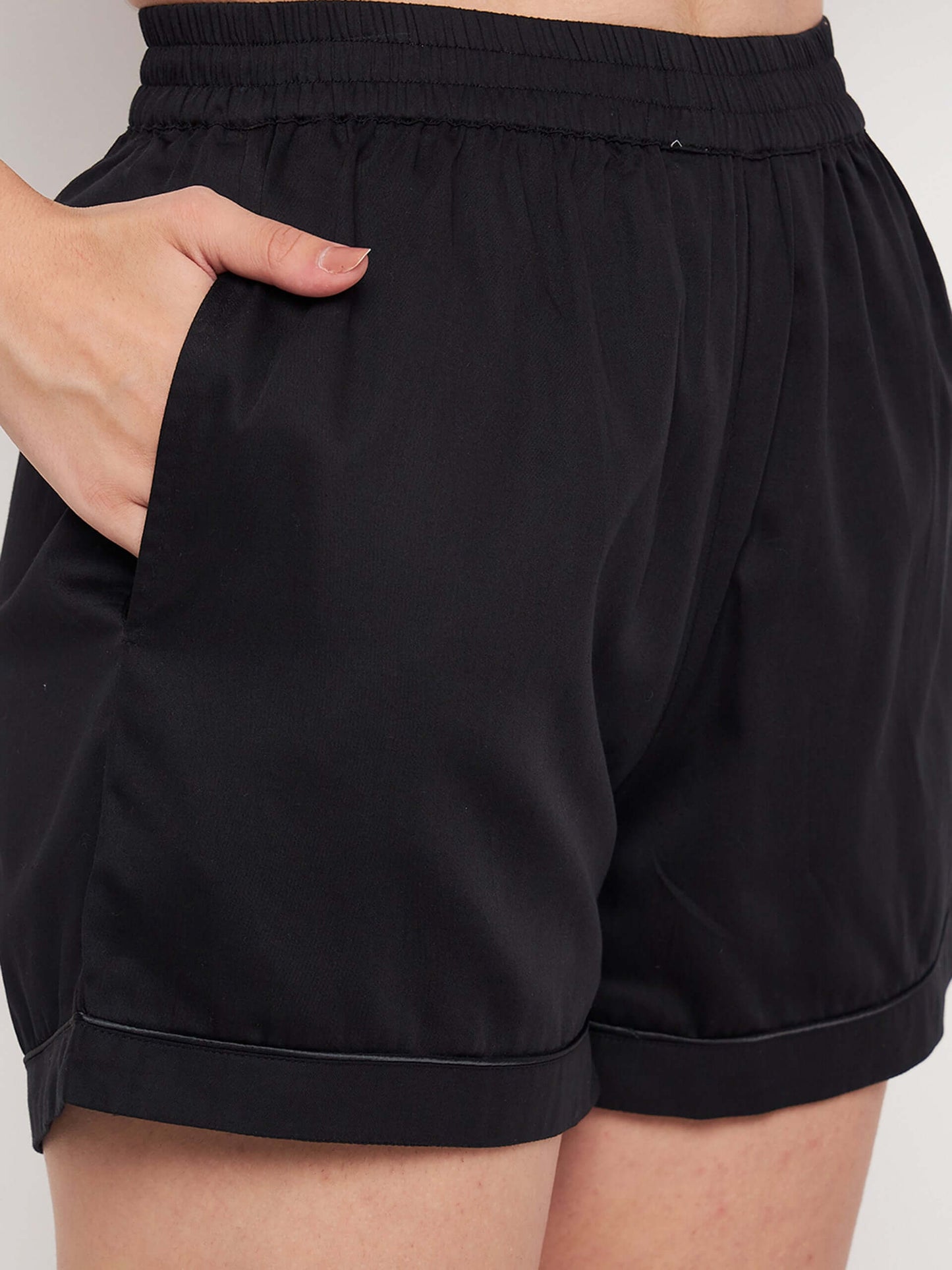 PLAIN BLACK NIGHT SUIT - Antimony