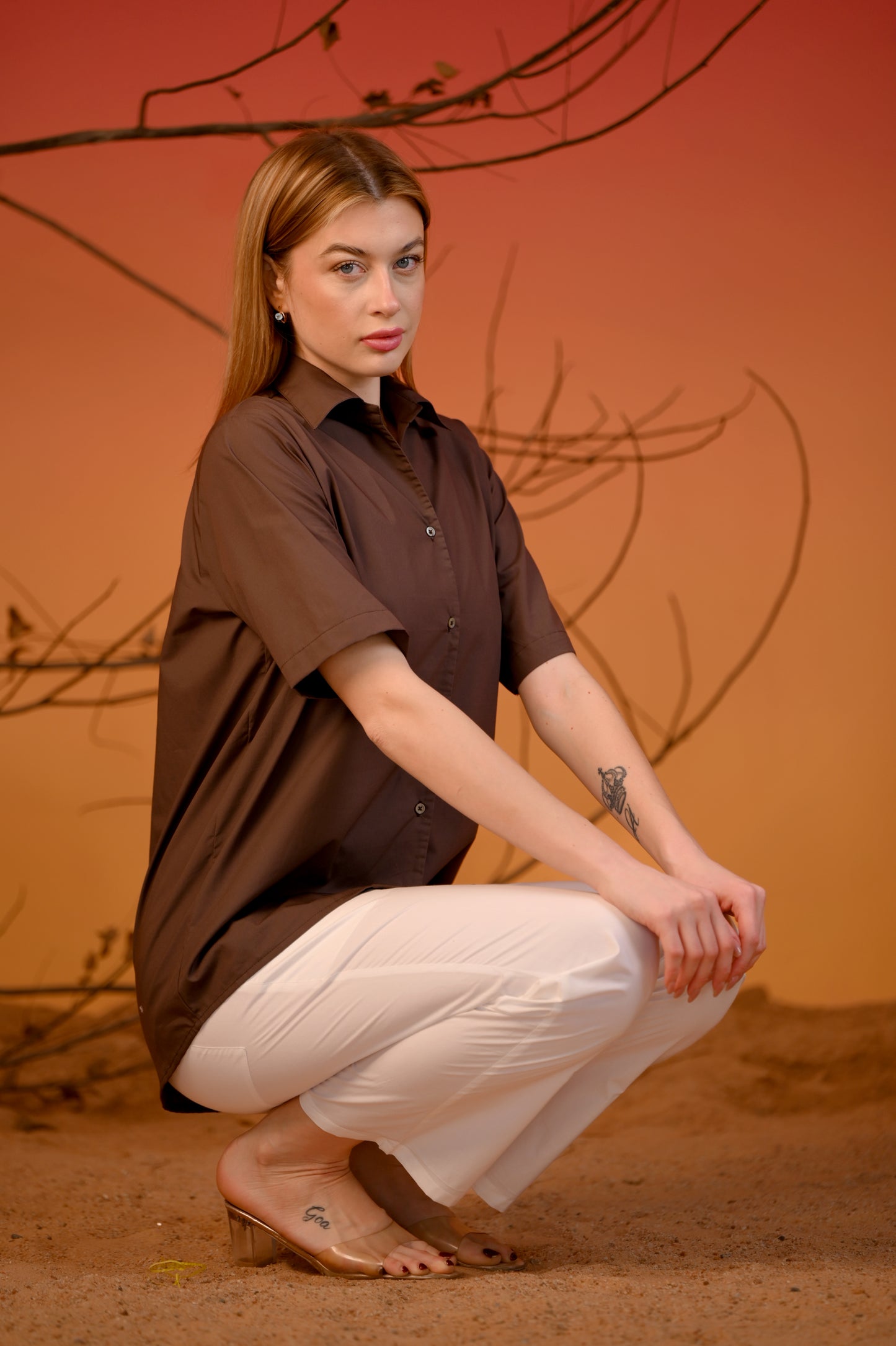 Brown Solid Color Co-ord Set