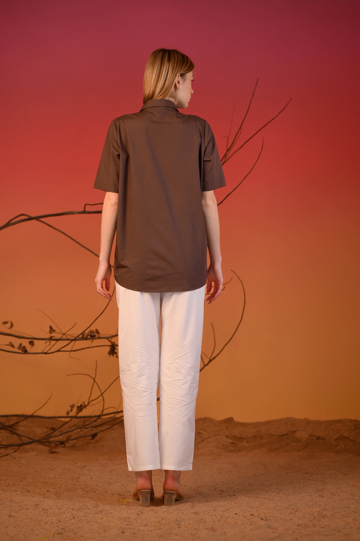 Brown Solid Color Co-ord Set