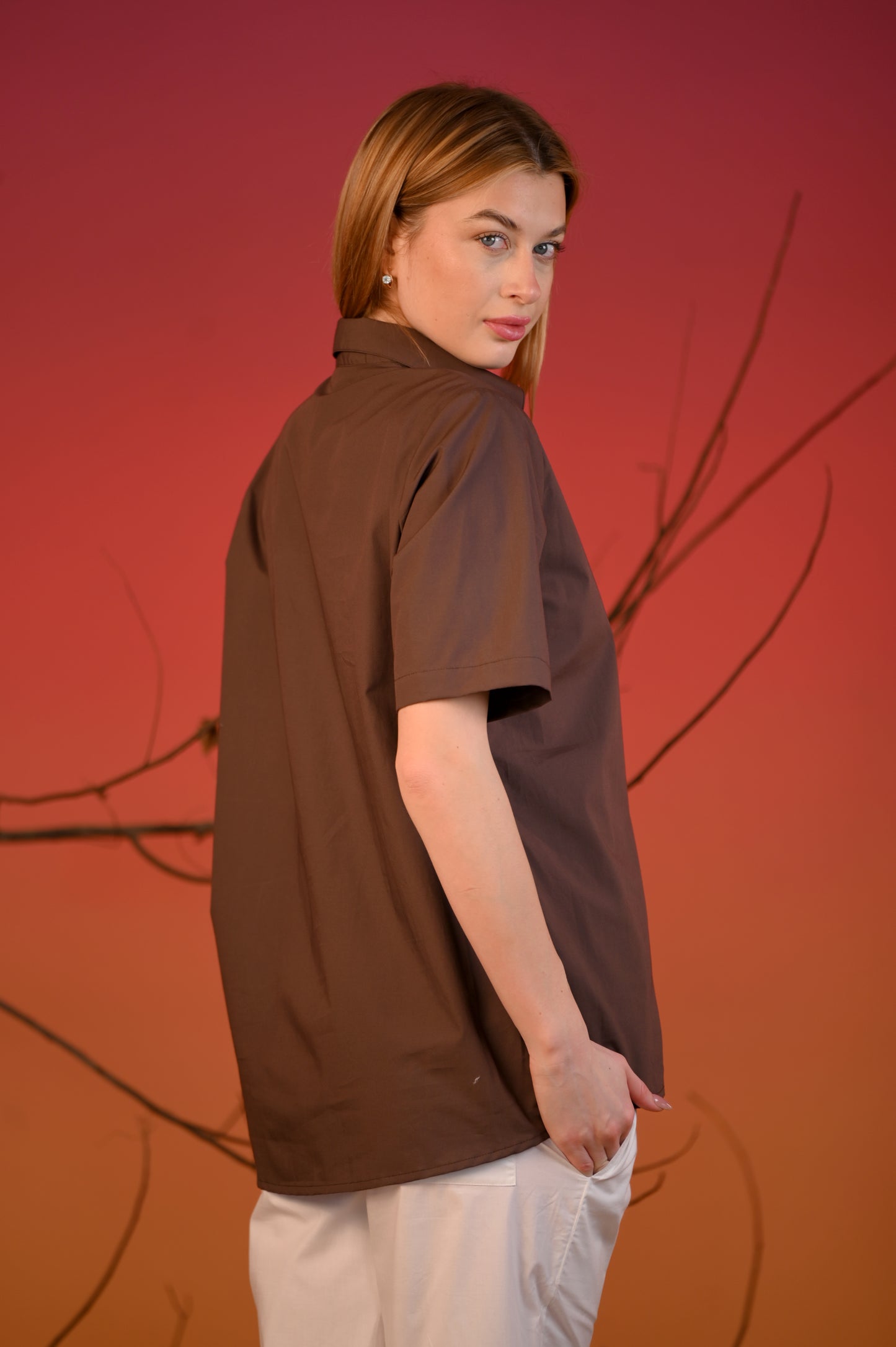 Brown Solid Color Co-ord Set