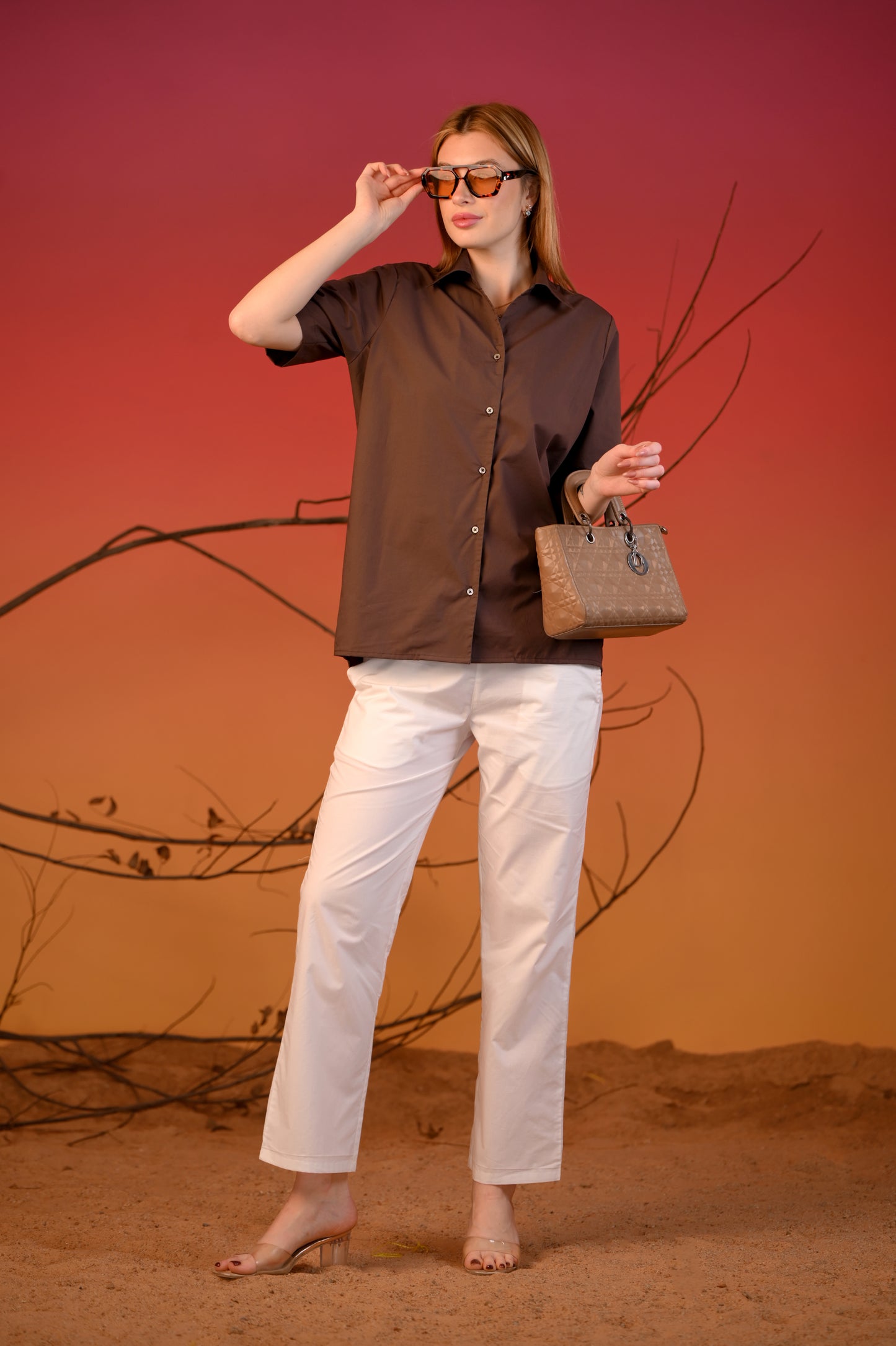 Brown Solid Color Co-ord Set