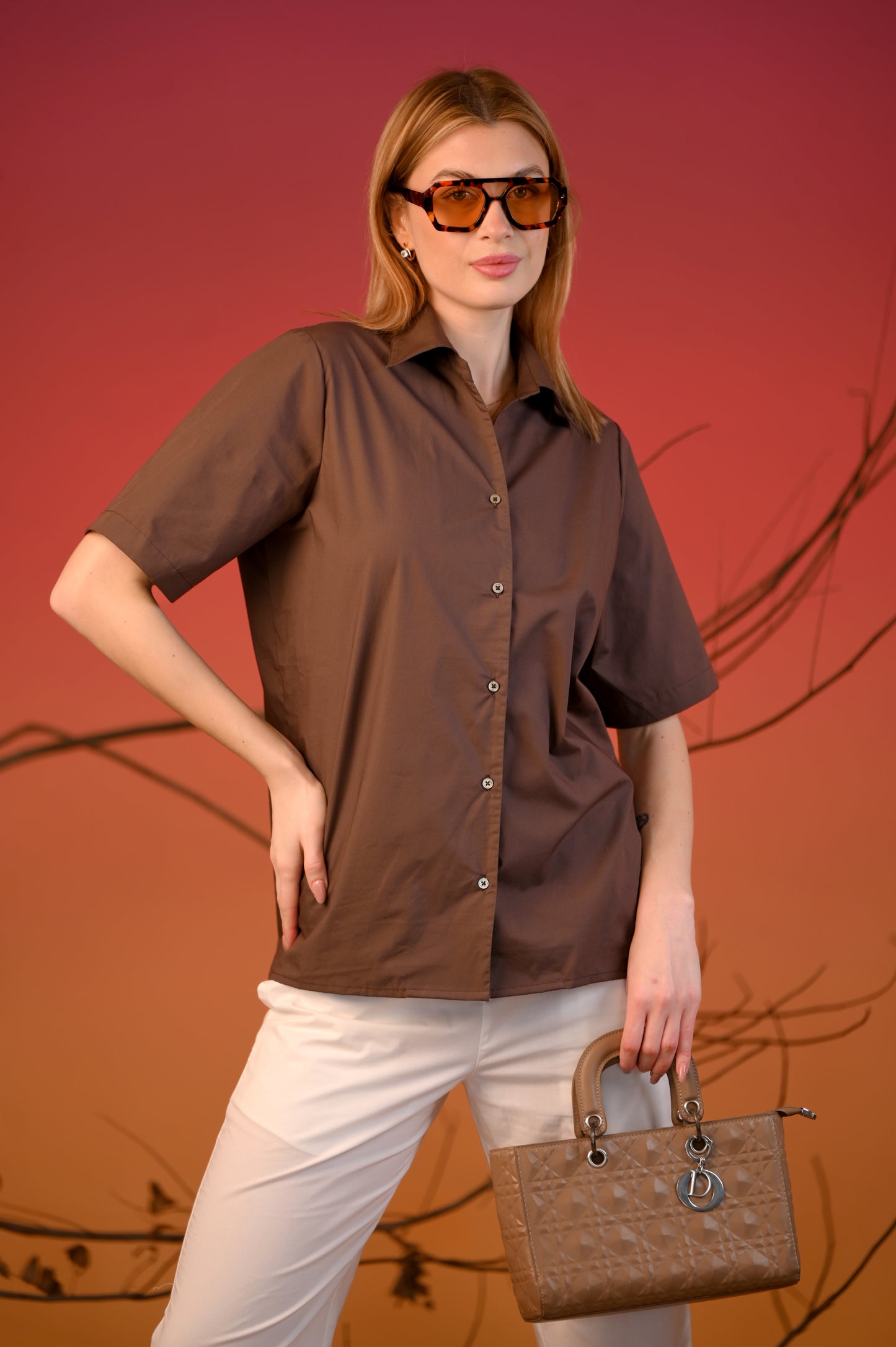 Brown Solid Color Co-ord Set