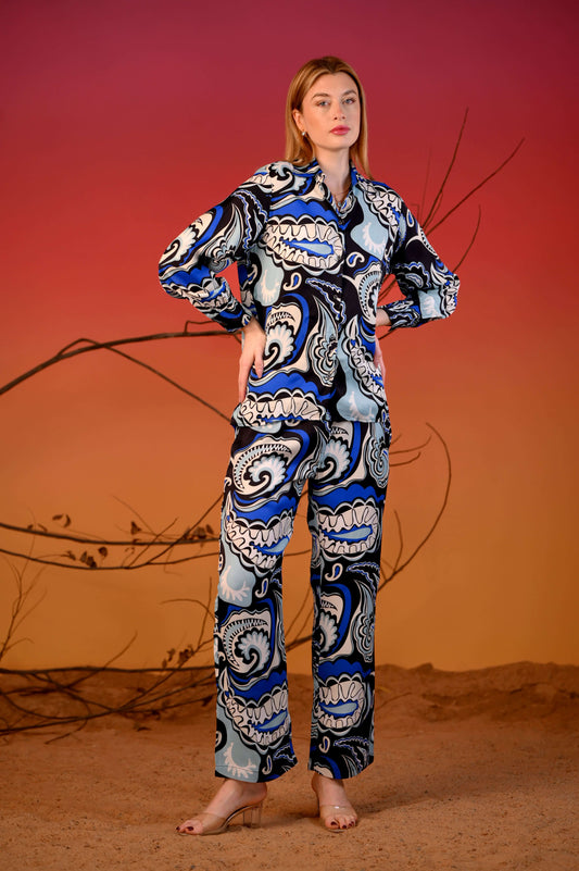 Multi-Colored Viscose Printed Co-Ord Set
