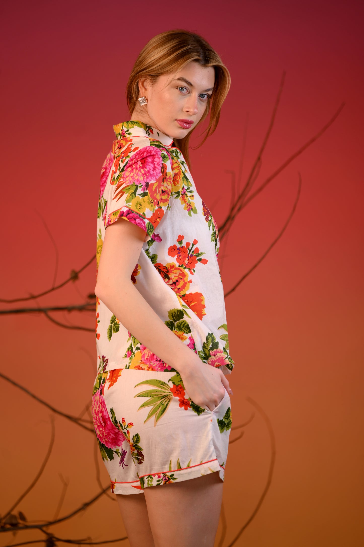 Floral Printed Lounge Night-Suit