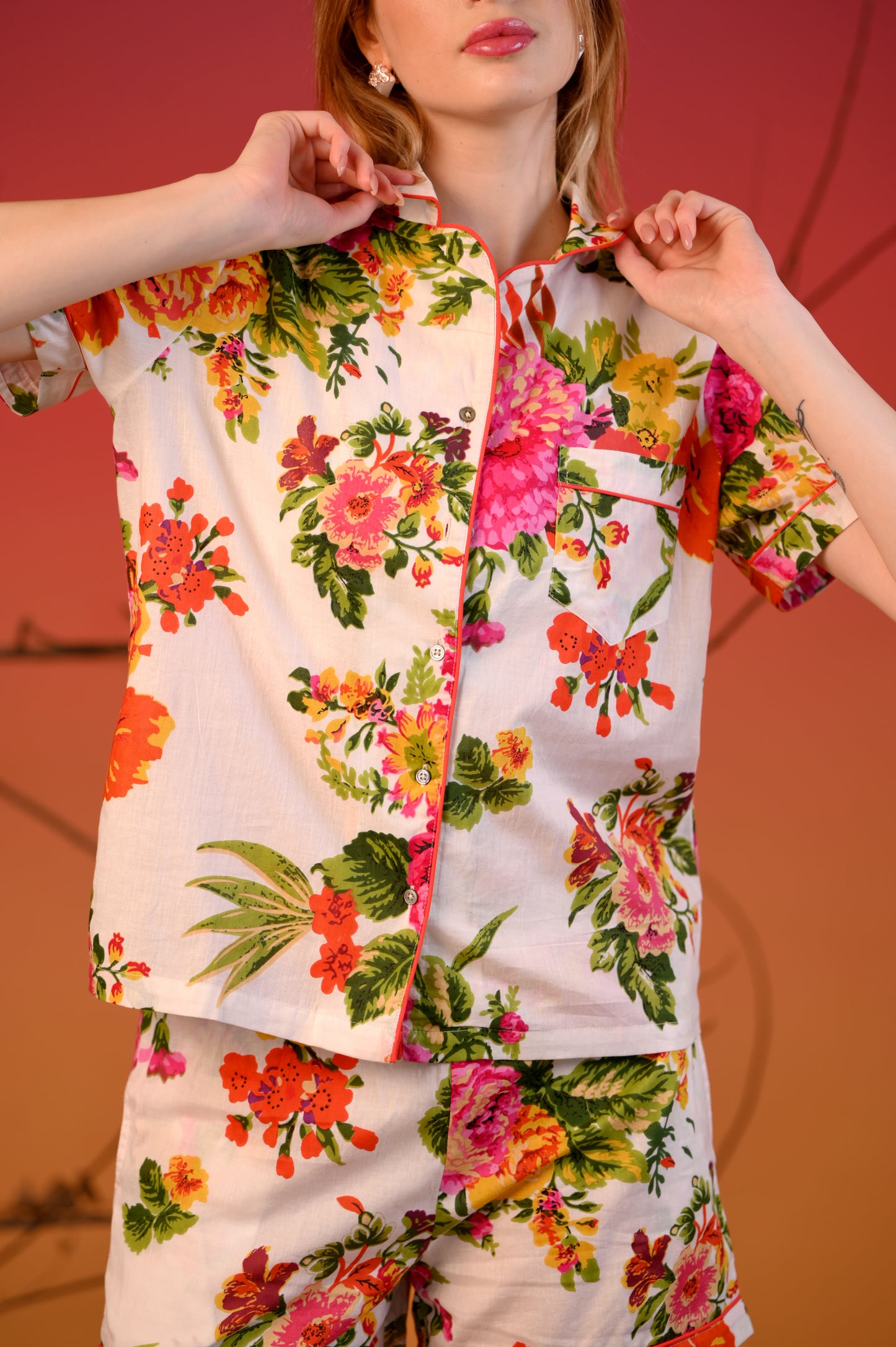 Floral Printed Lounge Night-Suit