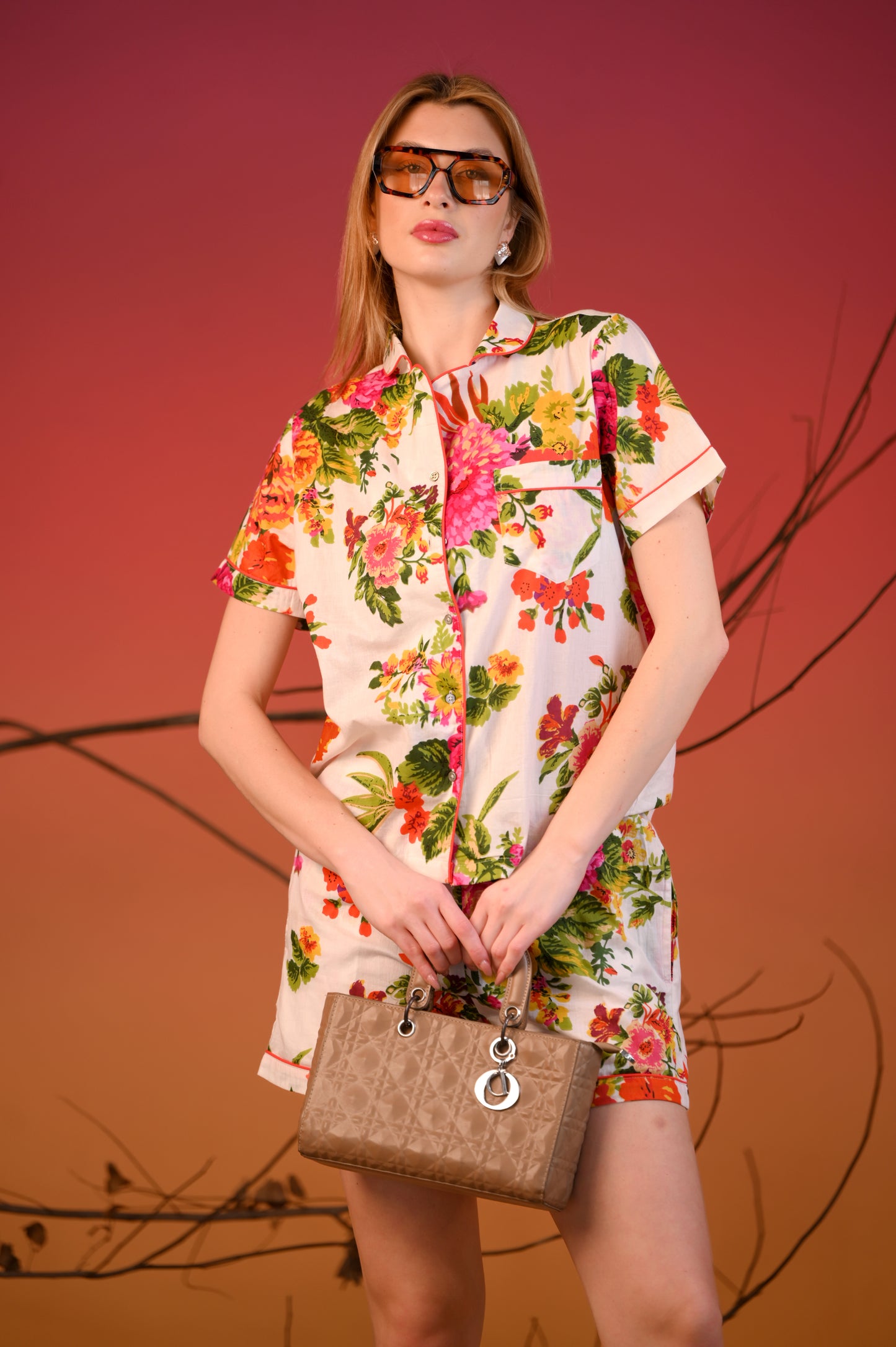 Floral Printed Lounge Night-Suit