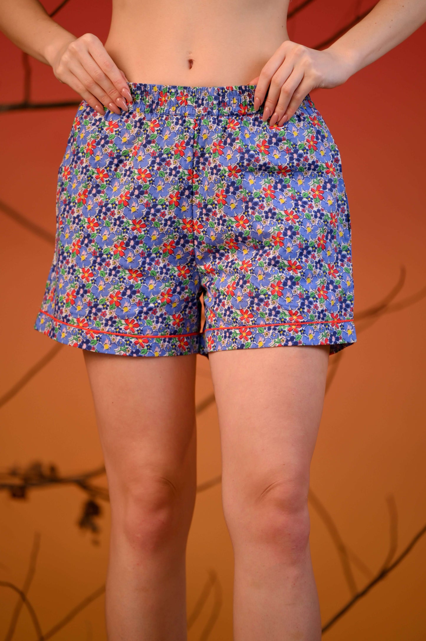 Women Blue & Pink Pure Cotton Printed Night suit