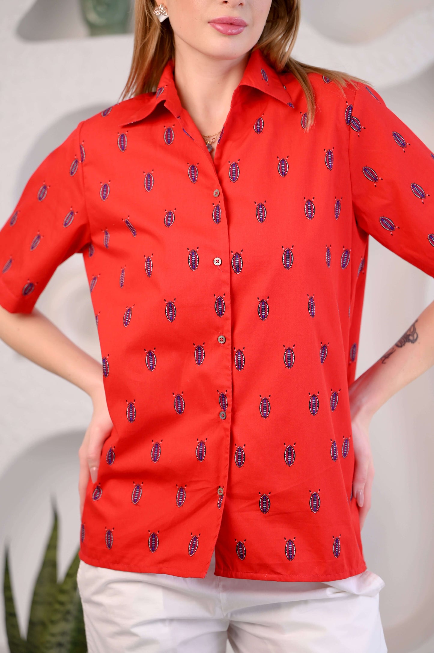 Women Red & White Striped Co-ord Set