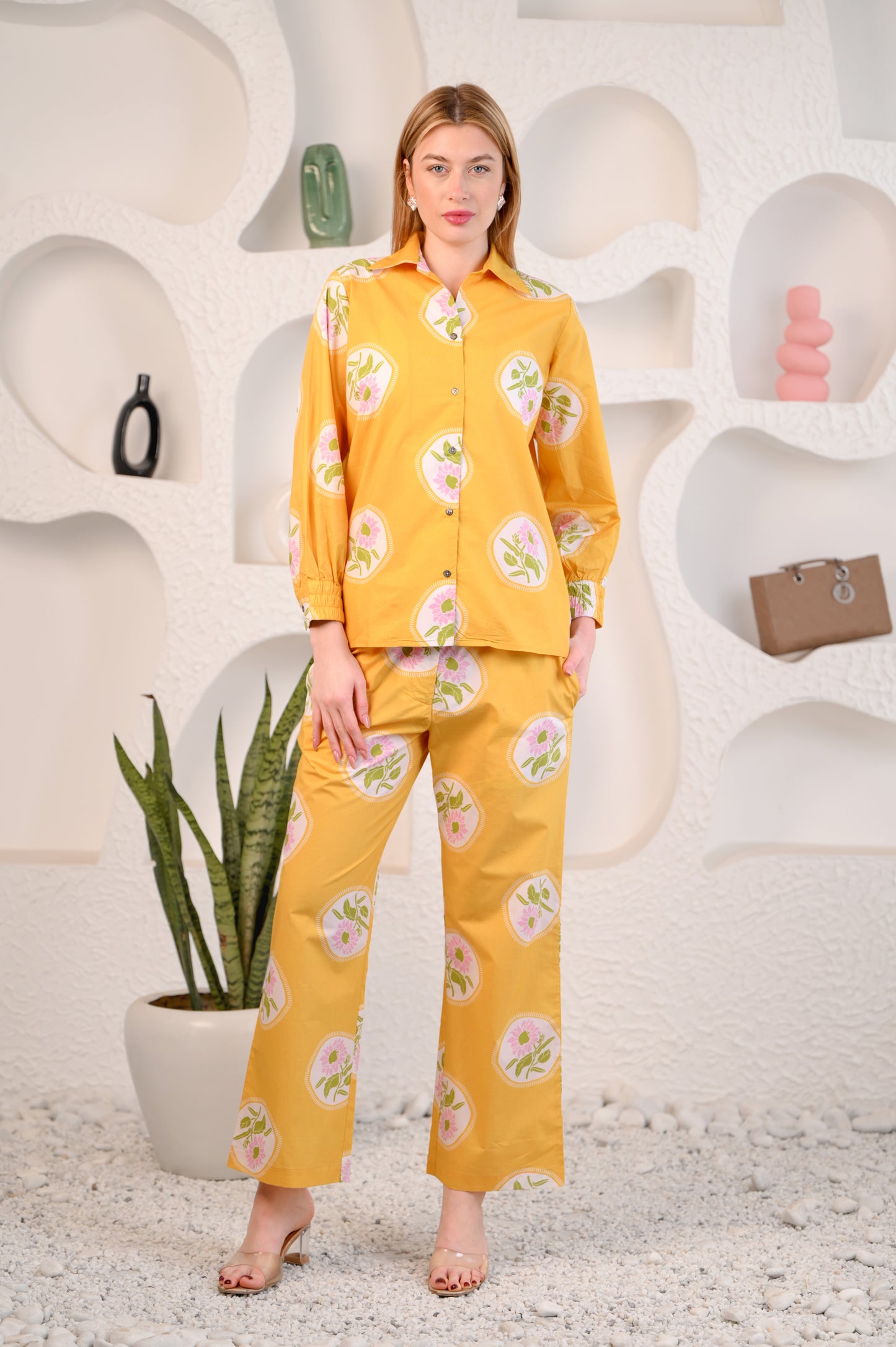 Yellow Printed Co-ord set