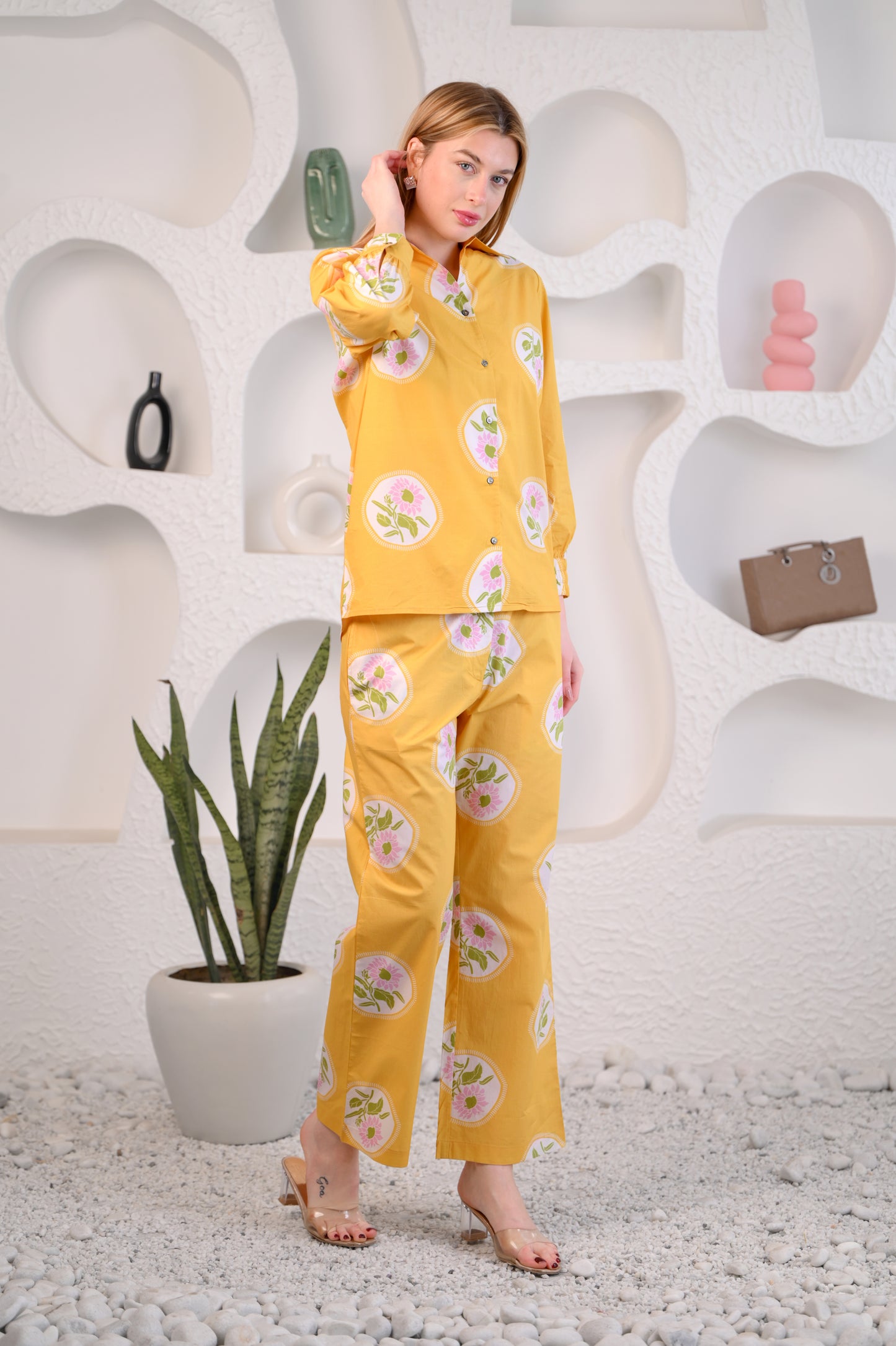 Yellow Printed Co-ord set