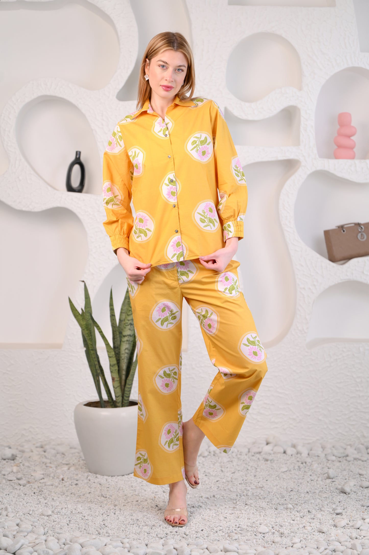 Yellow Printed Co-ord set