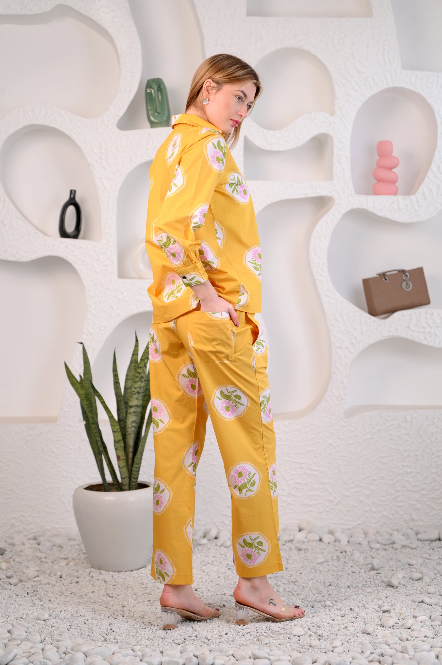 Yellow Printed Co-ord set