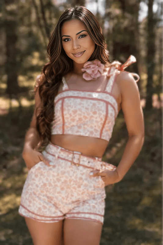 Floral Crop Top & Shorts Set