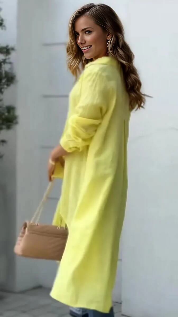 Spring Fashion Loose Size lapels irregular long sleeve shirt