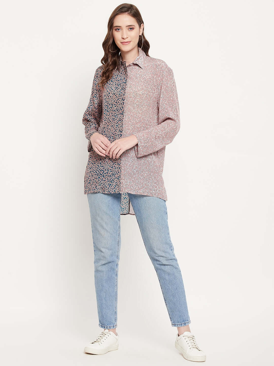FLORAL PRINTED CHIFFON RAYON SHIRT