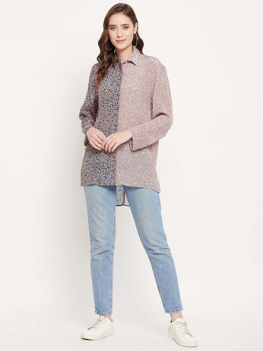 FLORAL PRINTED CHIFFON RAYON SHIRT