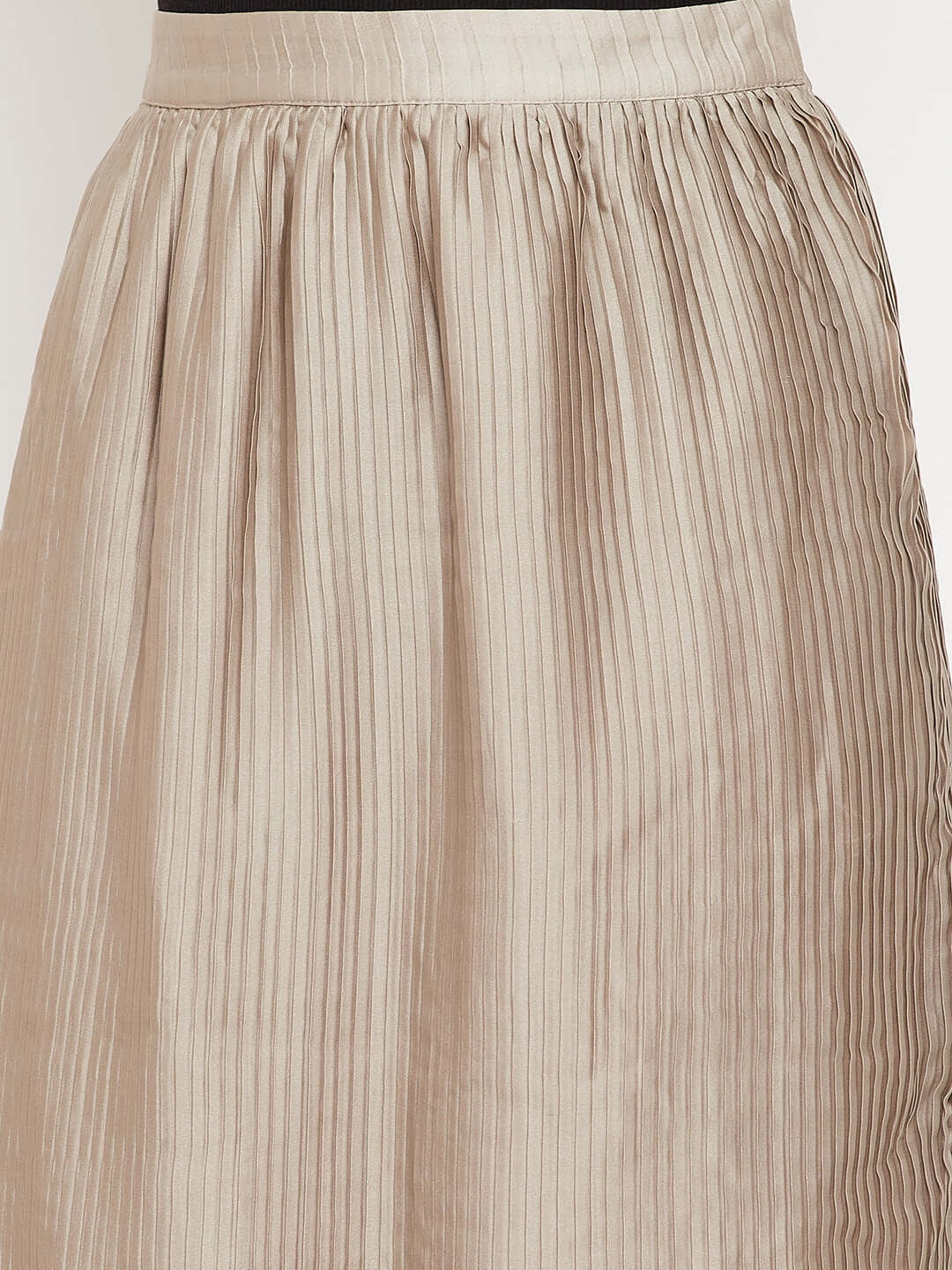 Solid Brown Silk Skirt