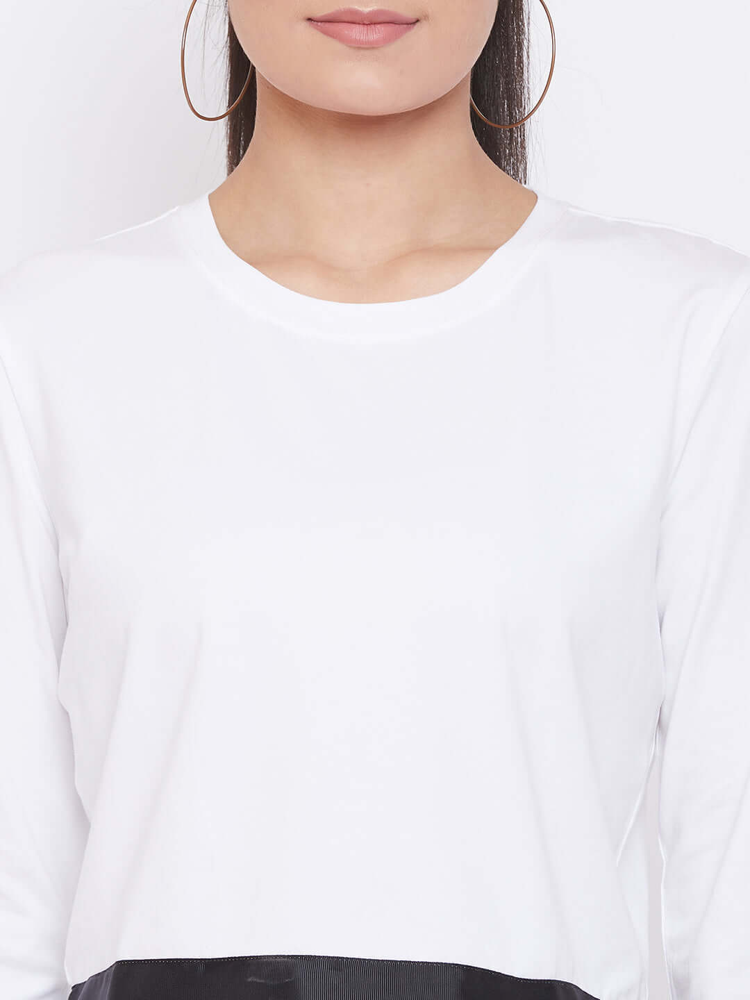 Women Solid Round Neck T-Shirt