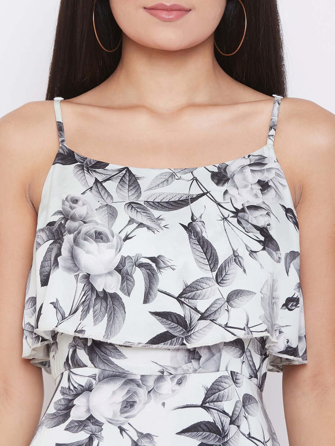 Ruffled Strappy Midi Dress