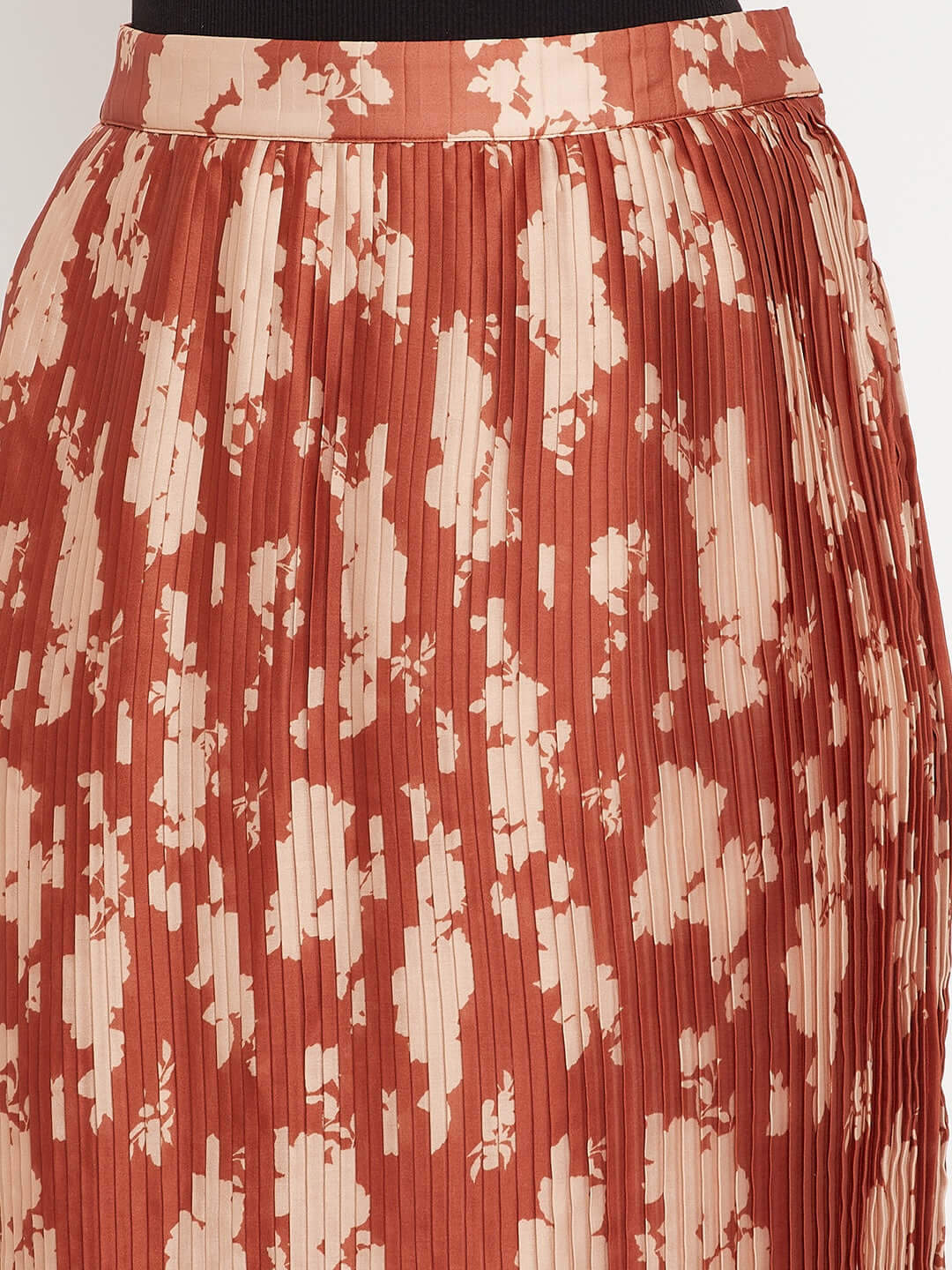 Women Pleated Satin Silk Skirt